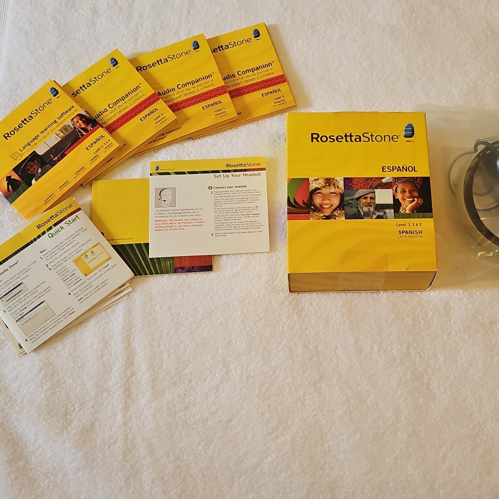Rosetta Stone Español Level 1, 2 & 3 Spanish Language Course Software + Audio