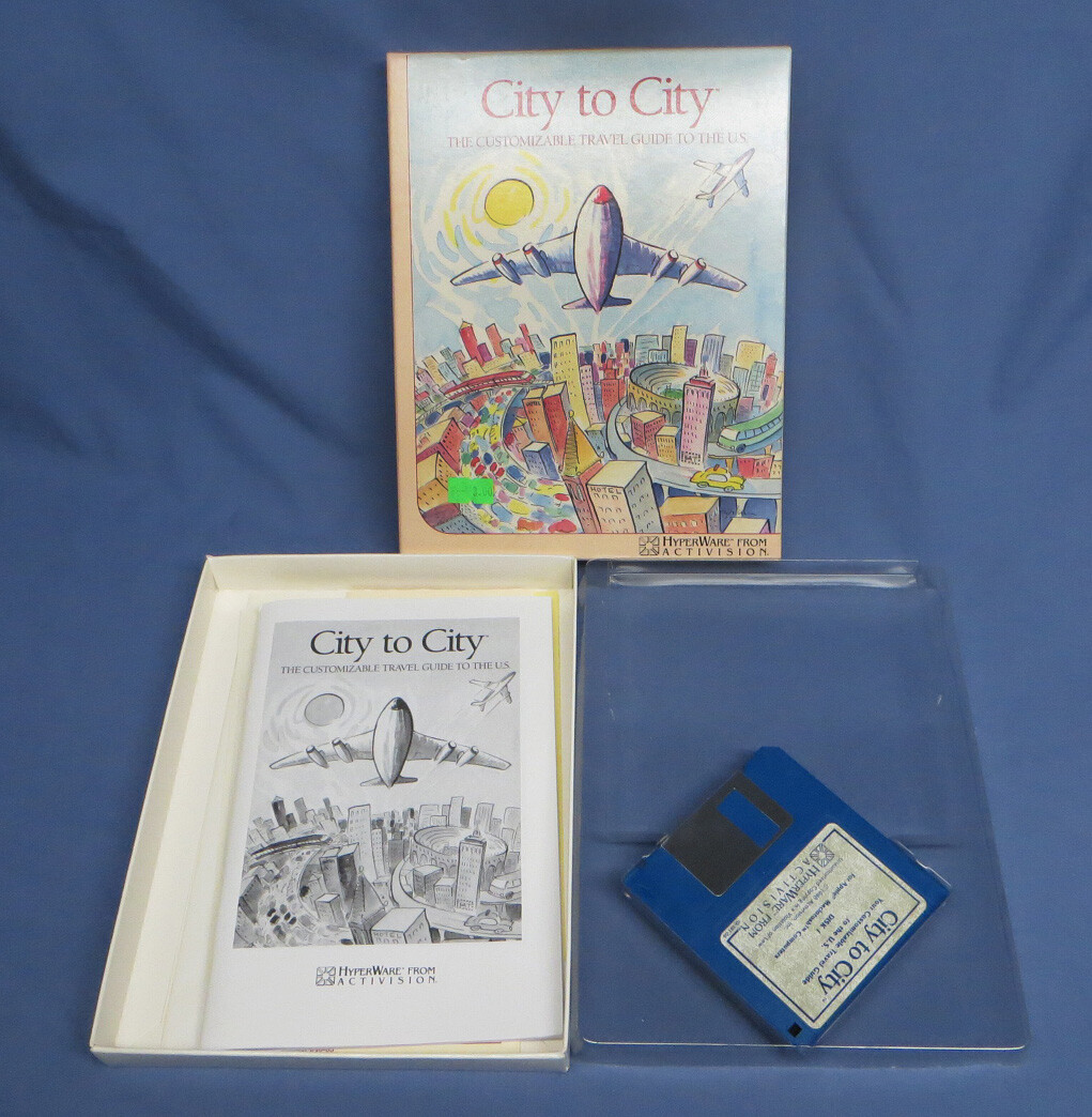 Vintage Activision Hyperware City to City US Travel Planning Guide Complete Box