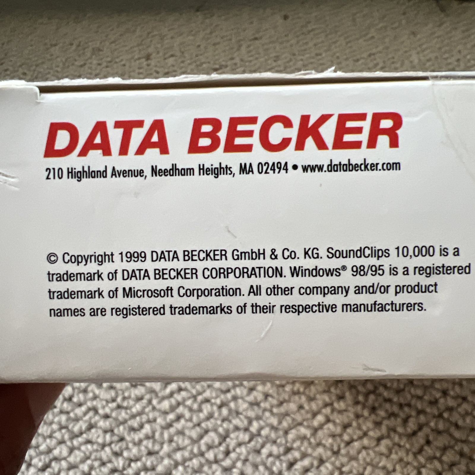 Vintage Y2K 10,000 Data Becker Sound Clips Pro Software, Complete/Win 95 98