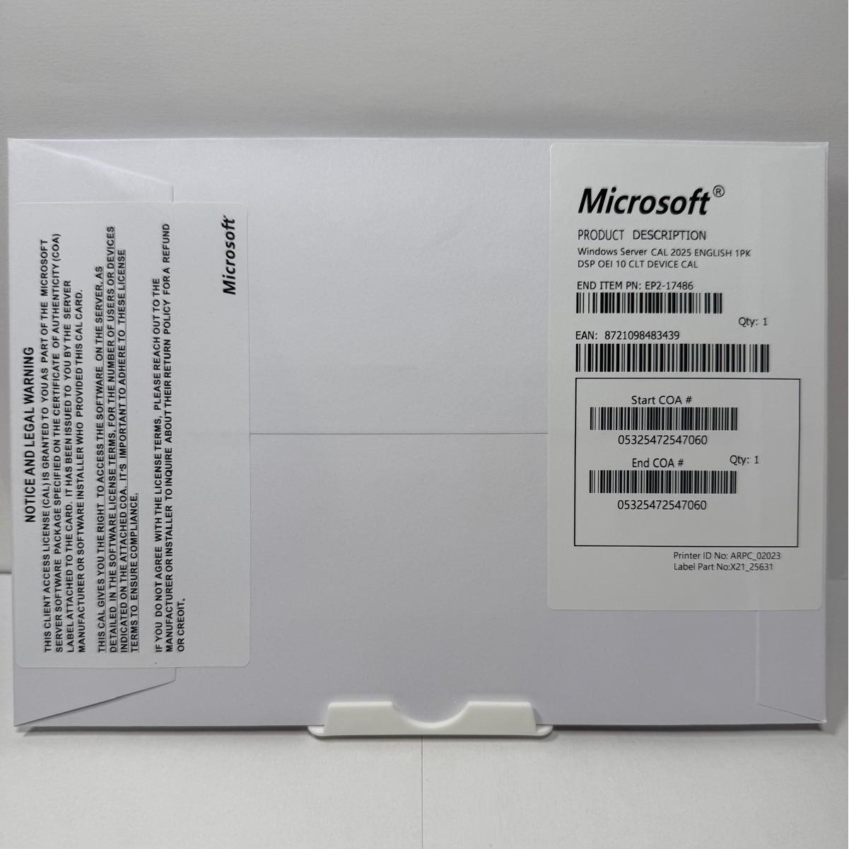 Windows Server 2025 CAL – 5/10 User/Device Client Access License