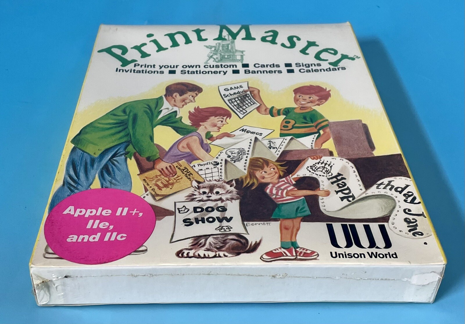 Print Master for Apple II Series — New Factory Sealed — 1985 Unison World