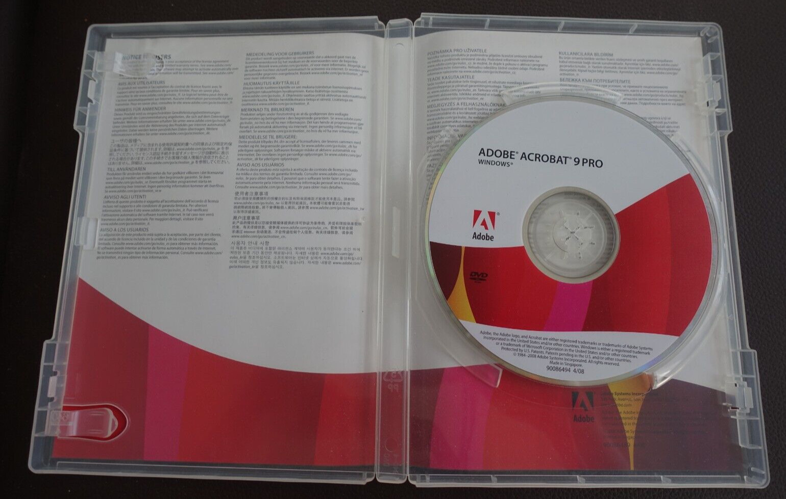 Adobe Acrobat 9 Professional installation CD with product key