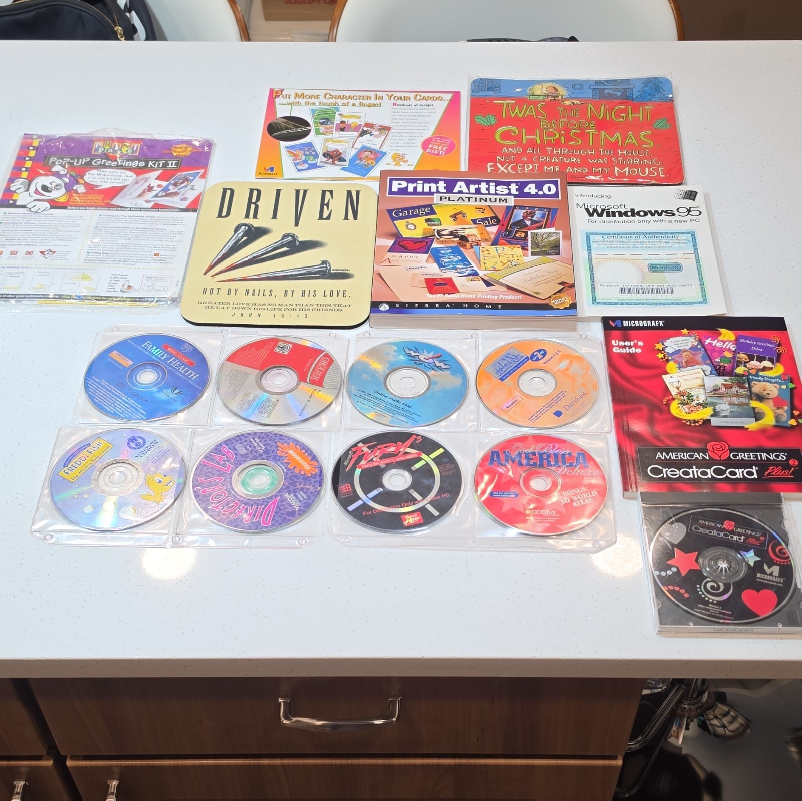 Vintage 90s PC CD-ROM Software Lot Windows 95 Print Artist CreataCard…