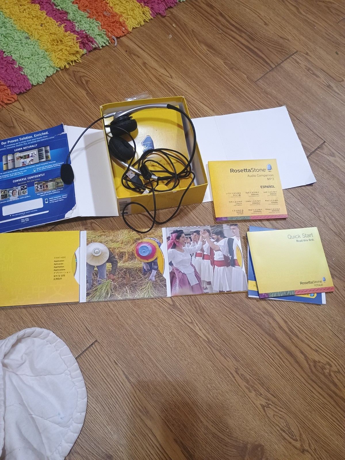 Rosetta Stone Spanish Levels 1, 2, 3 & 4 Box Set with Headset & Audio Companion