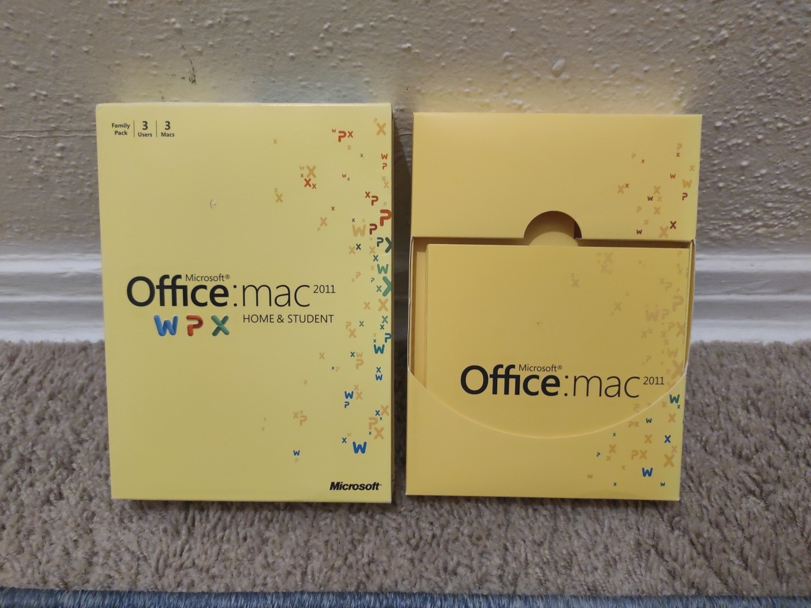 Microsoft Office for Mac Home and Student 2011 (3 Macs) w/key FREE SHIPPING