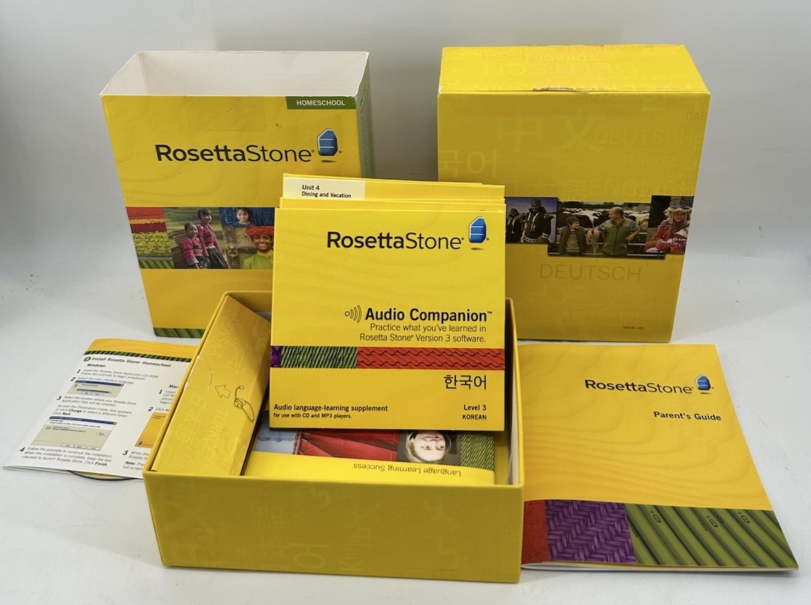 Rosetta Stone Korean Levels 1,2 & 3 Homeschool Edition