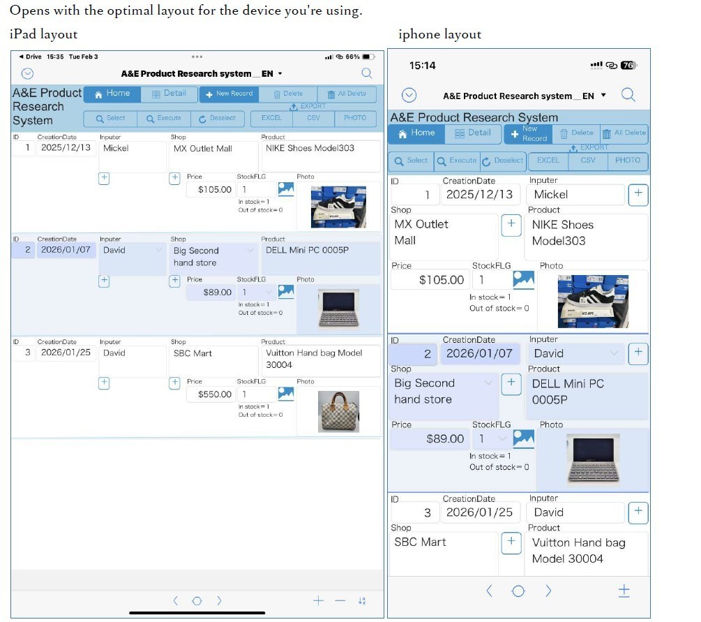 Price Research App (Compatible with PC, Mac, iPhone, iPad) + FileMaker Pro18adv.
