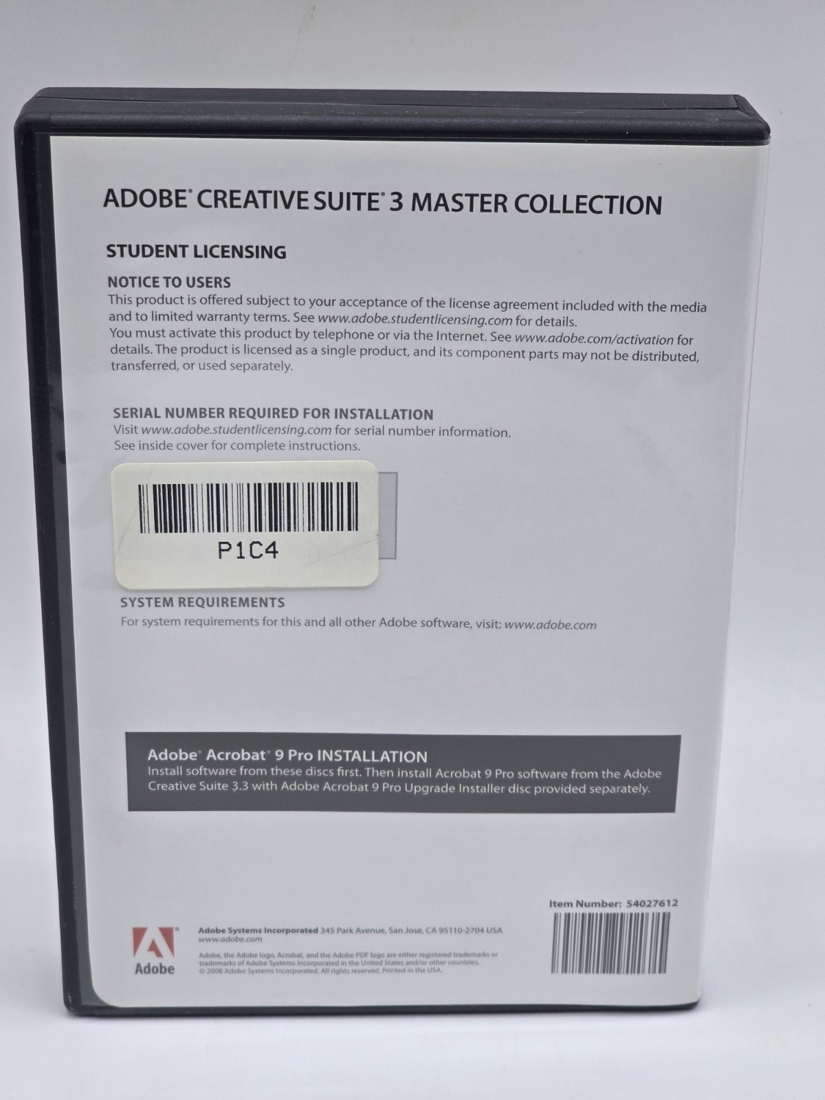 Adobe Creative Suite 3 Master Collection Mac Macintosh Windows Onlocation Cs3