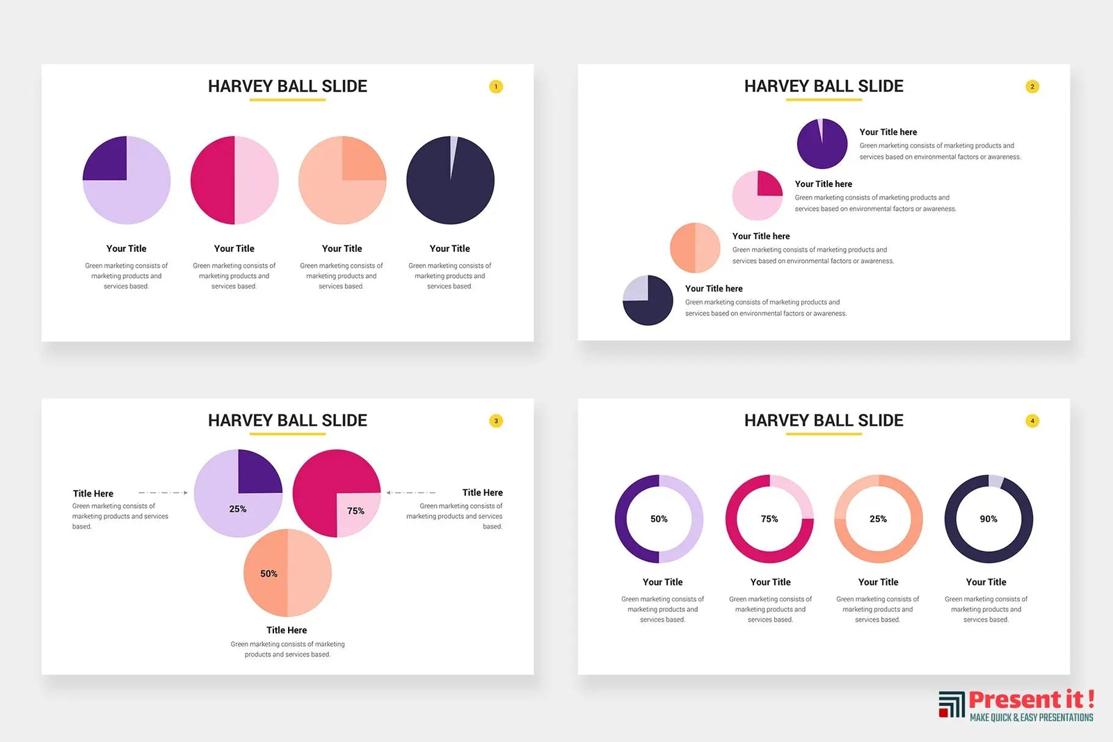 Harvey Ball Charts Infographic Templates