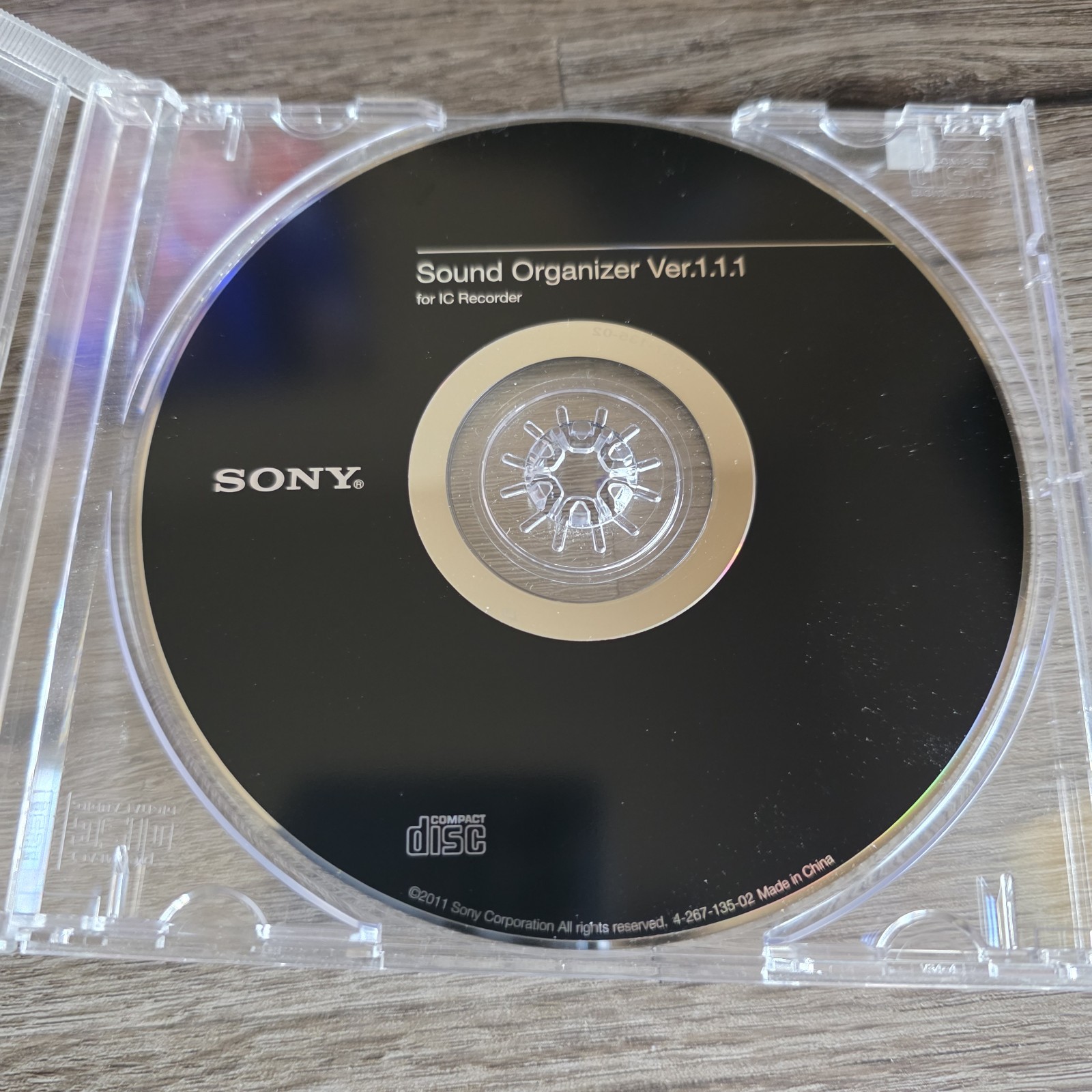 Sony Sound Organizer Ver.1.1.1 PC IC Recorder Software 2011 Original CD-ROM Disc