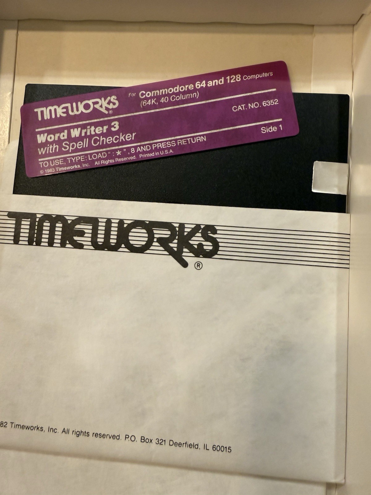 Word Writer Software for C64 Commodore VTG 1982 5.25″ Disc Word Processing