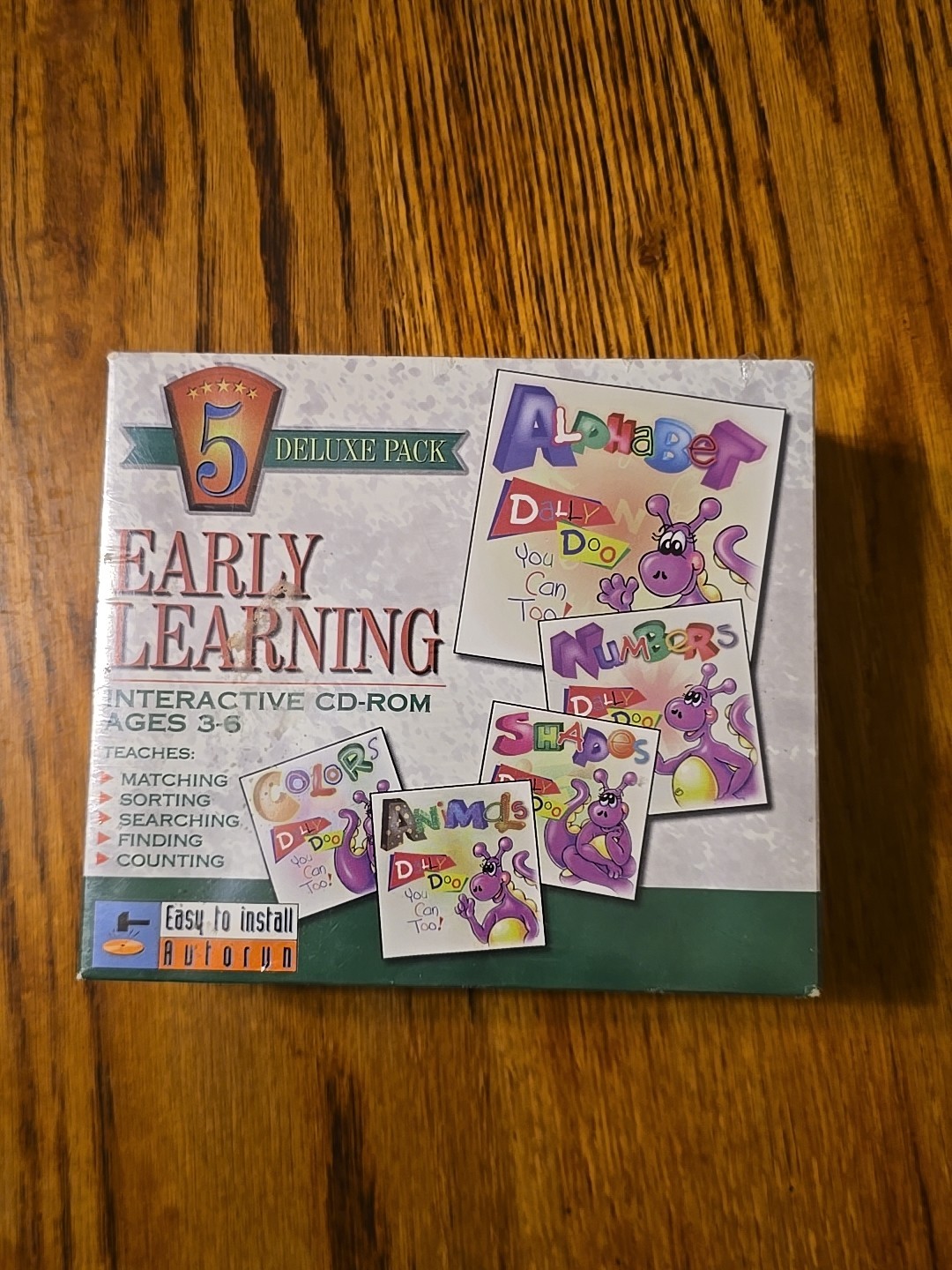 Early Learning Interactive CD-Rom Ages 3-6 5 Deluxe Pack Sealed NOS