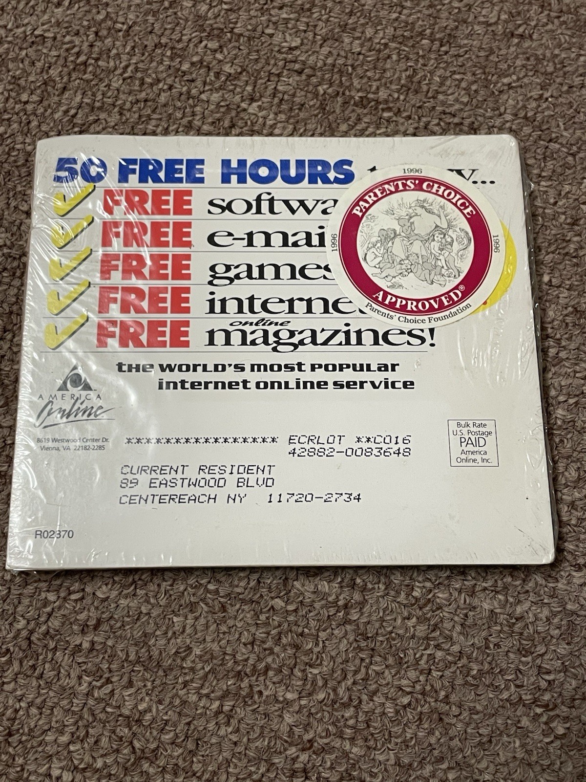 America Online AOL Mail 3.0 Vintage 1990s Software 50 Hours Brand New Sealed