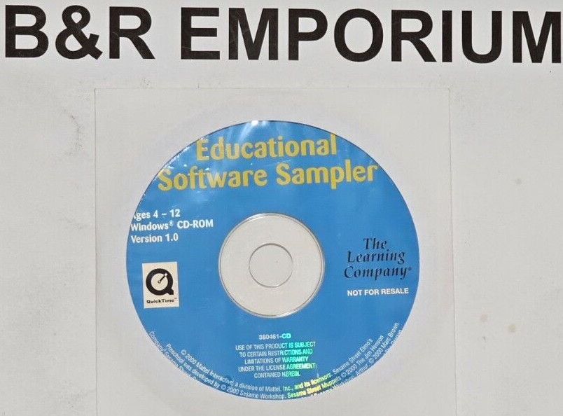 Educational Software Sampler (2000 Learning Company) Used CD-ROM – Paper Sleeve