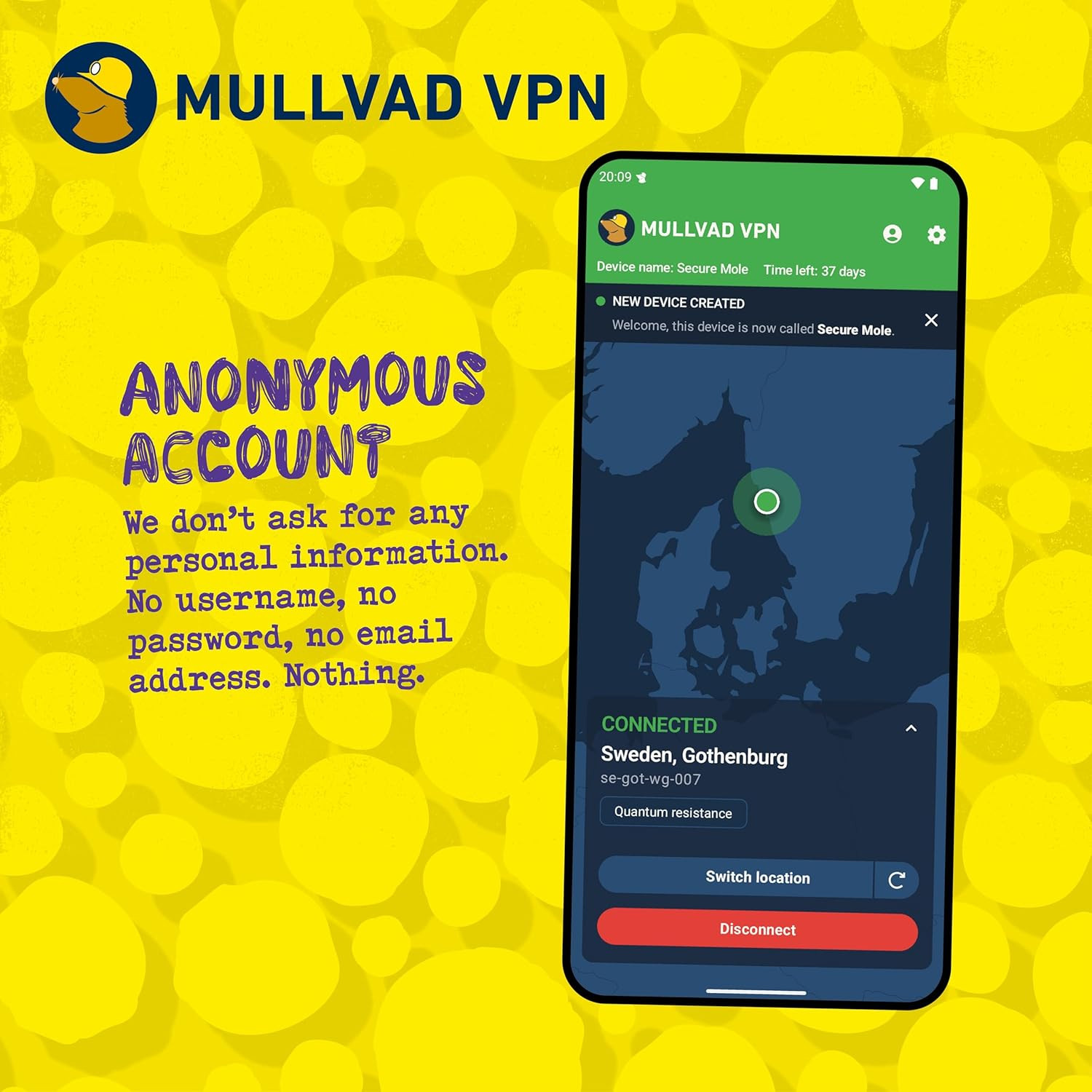Mullvad VPN | 6 Months for 5 Devices | Protect Your Privacy with Easy-To-Use Sec