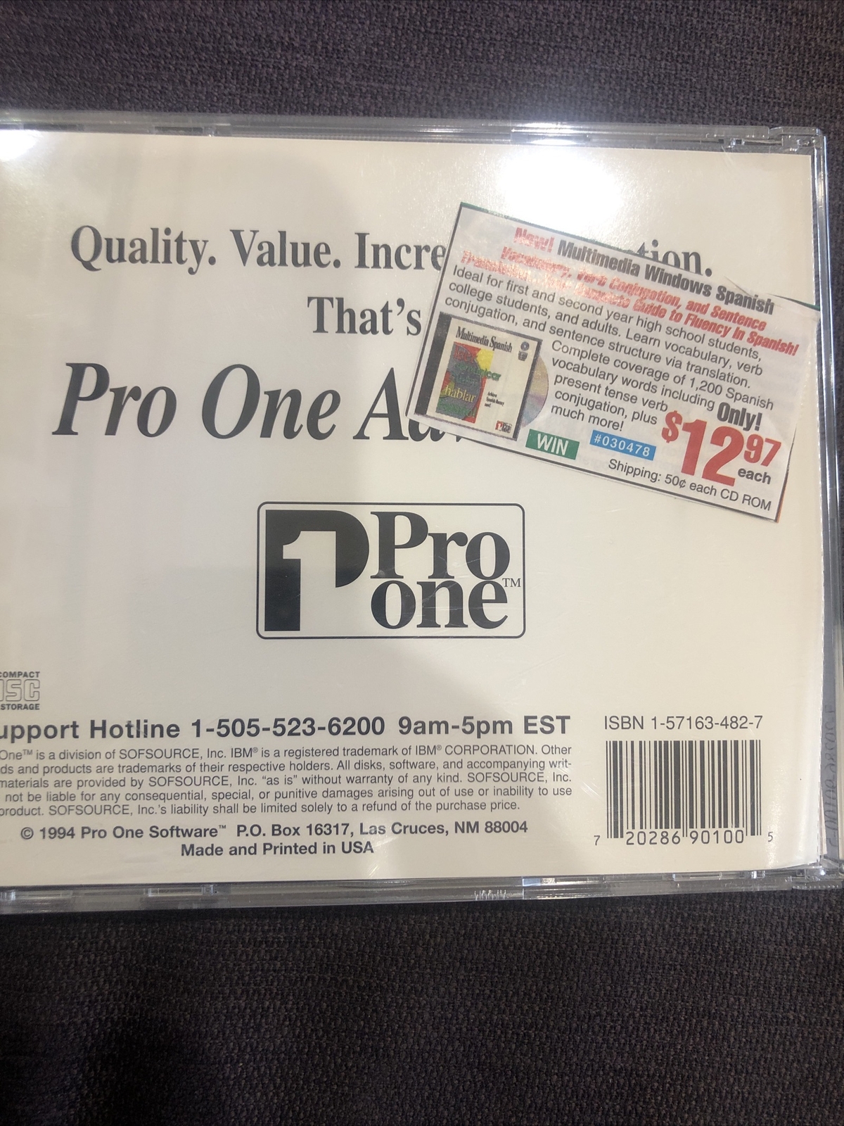 1994 Pro One Software Windows Multimedia Spanish