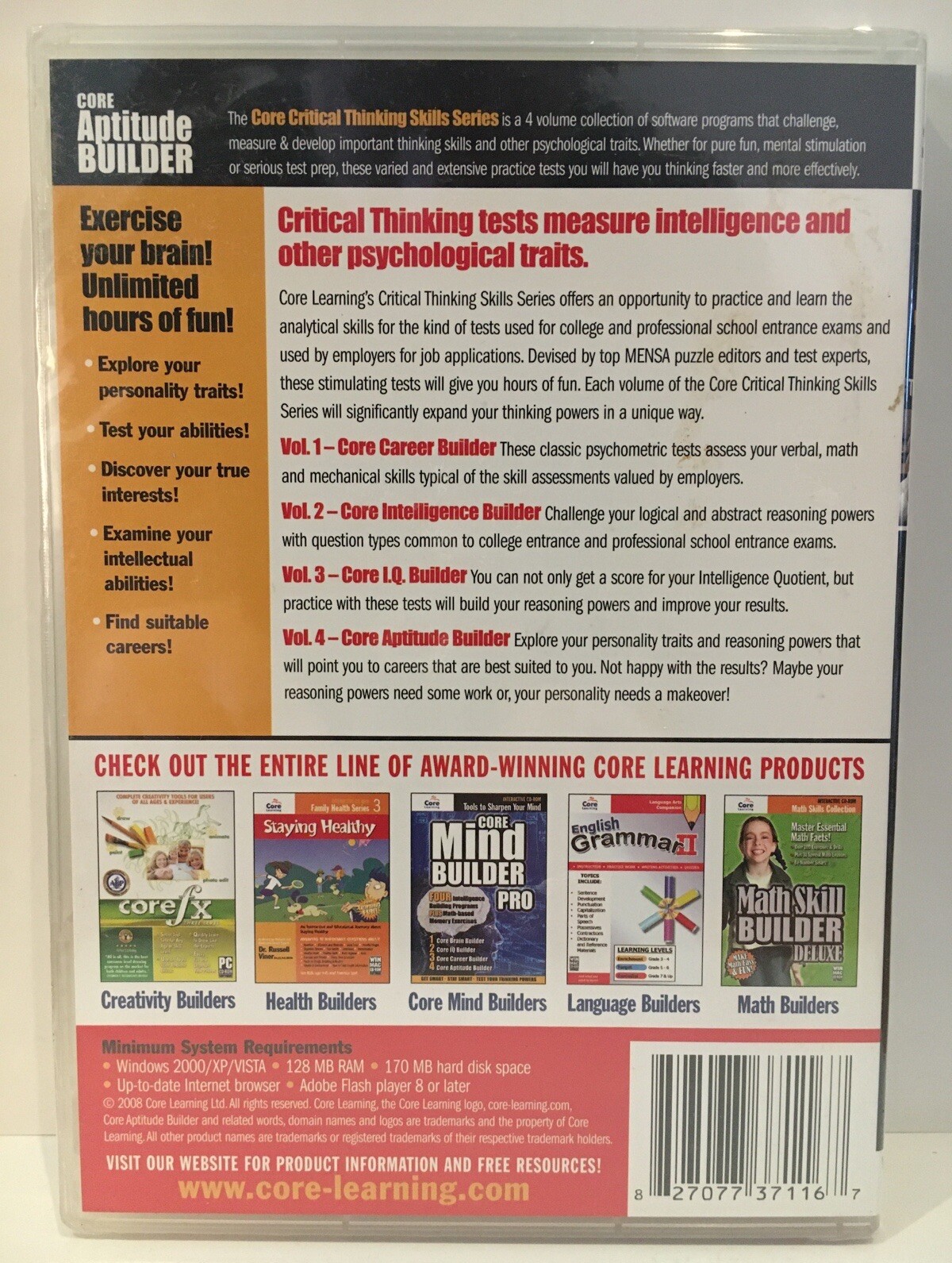 Core Aptitude Builder – Critical Thinking Skills 4 (CD-ROM, 2008) New! Sealed!
