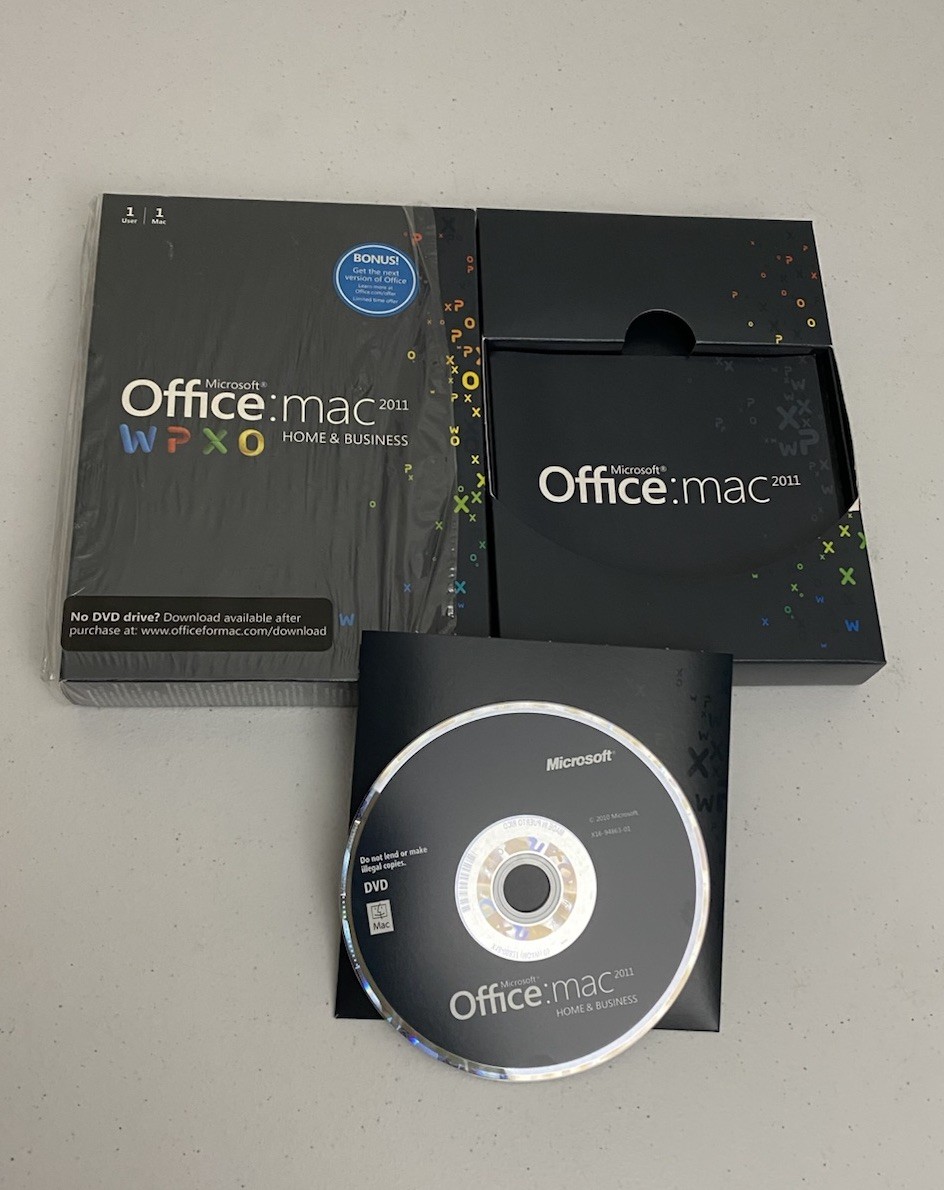 Microsoft Office Mac 2011 Home & Business DVD Commercial Suite English 1 Device