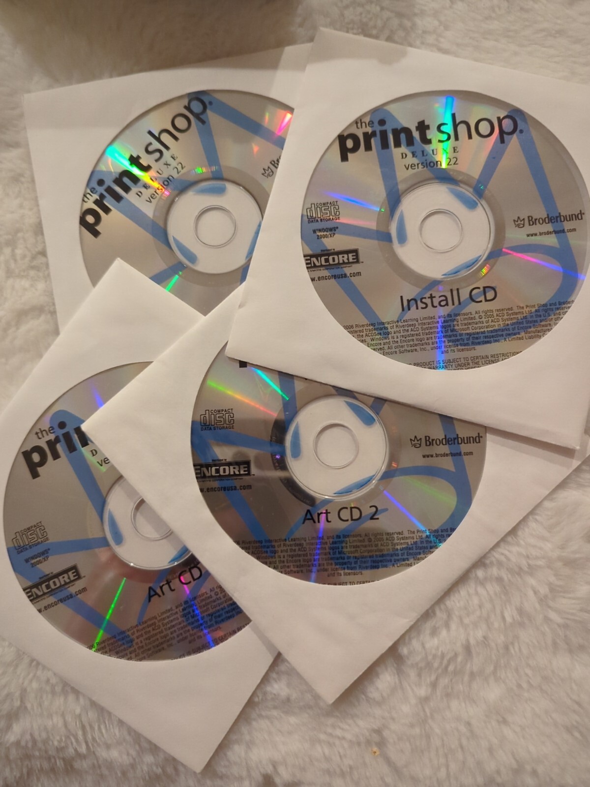 Print Shop Deluxe Version 22 + 348 Page Manual & Box 4 CD Set Win 2000/XP