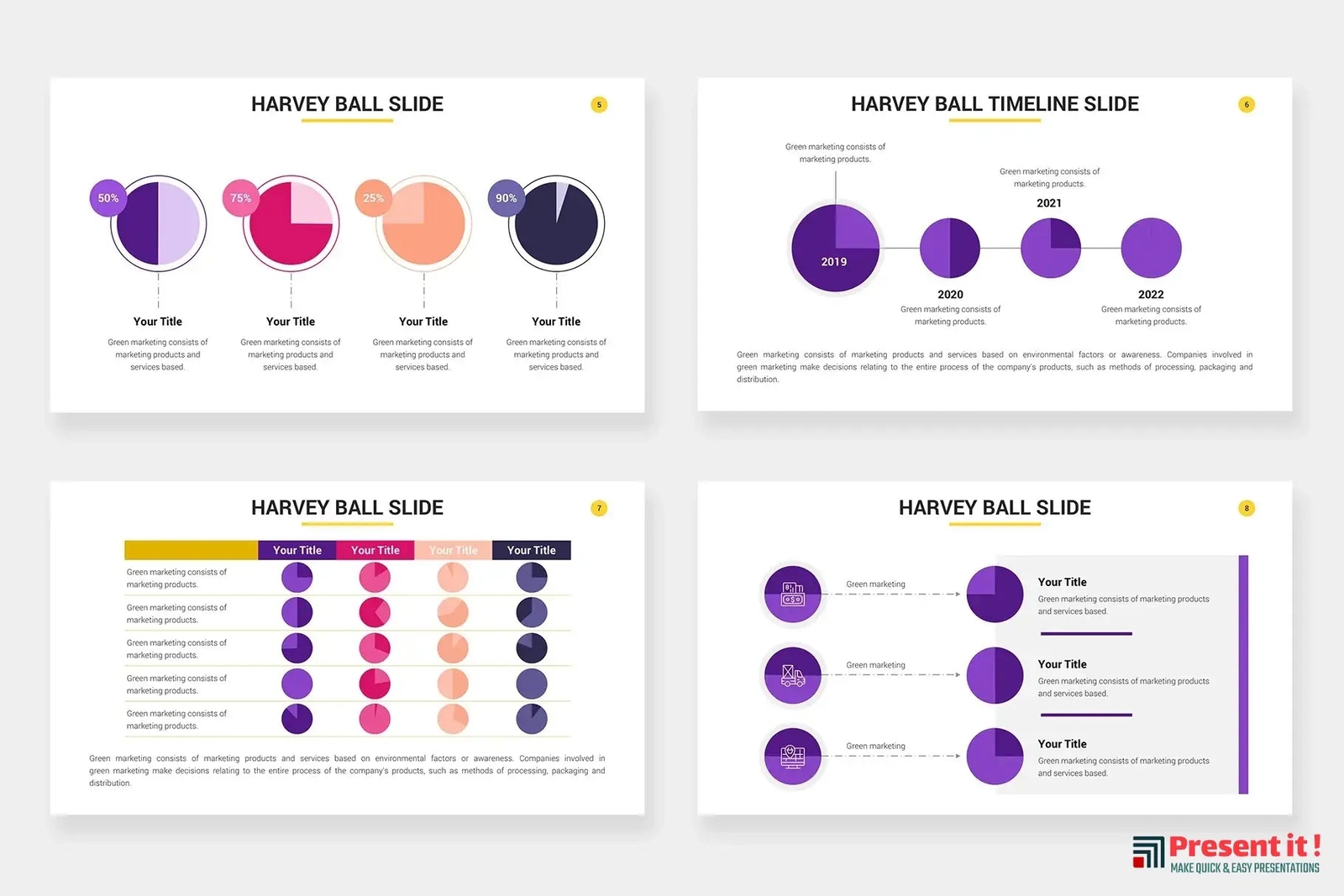Harvey Ball Charts Infographic Templates
