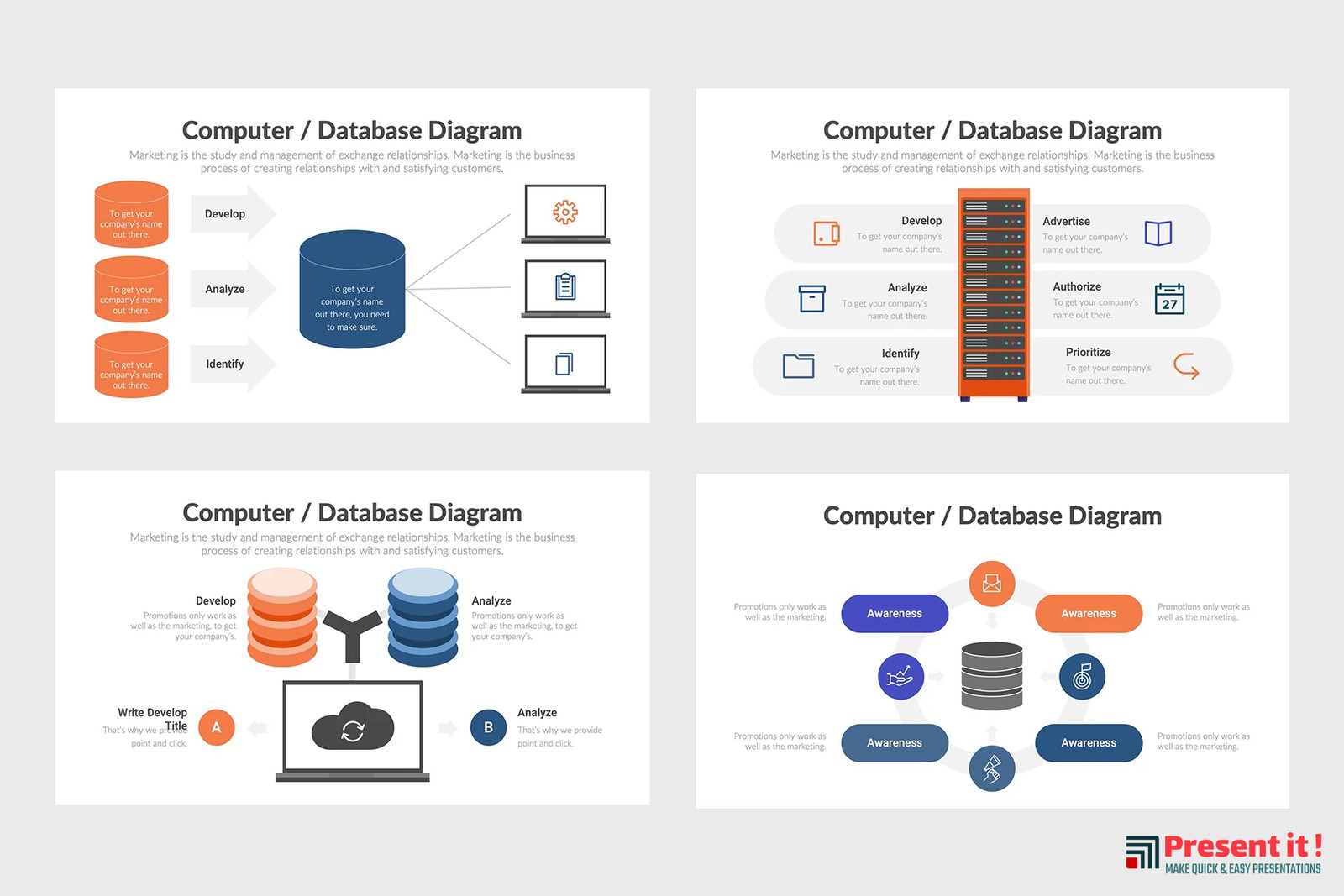 Computer and Database Infographics Template