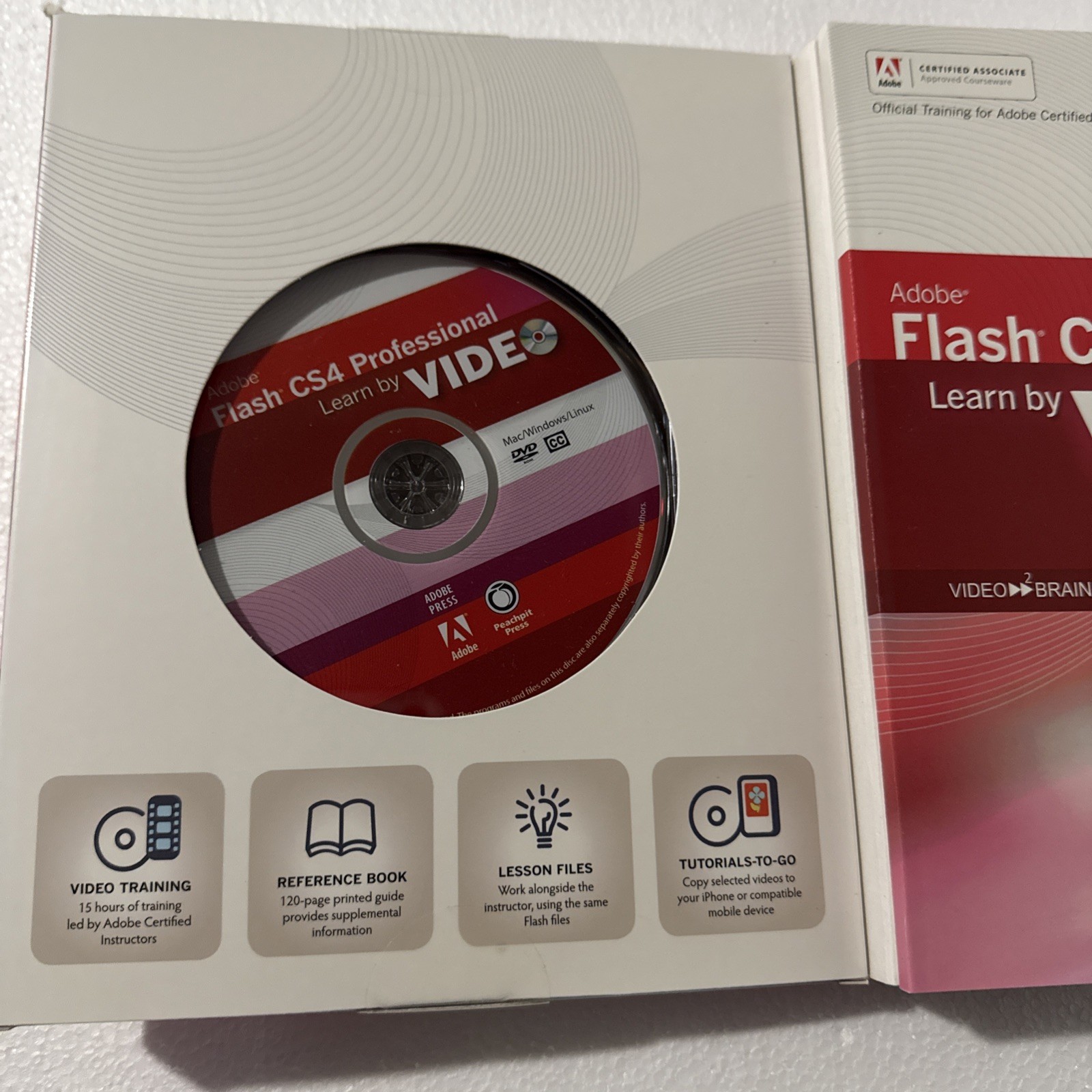 Adobe Flash CS4 Professional Learn By Video Plus Guidebook 2010 Digital Training