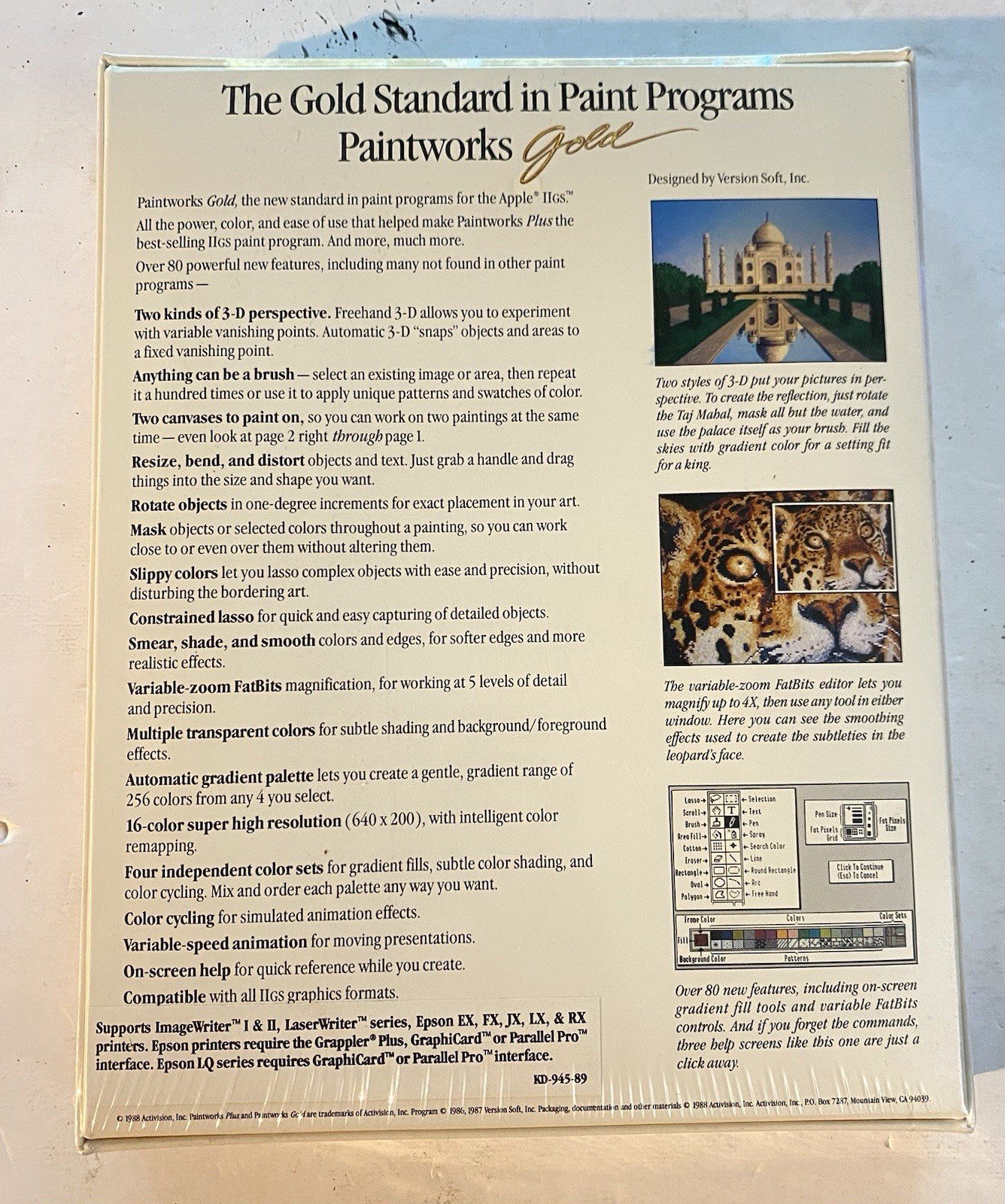 Vintage PAINTWORKS GOLD FACTORY SEALED Apple IIgs 2.5” 1mb 1988 Activision