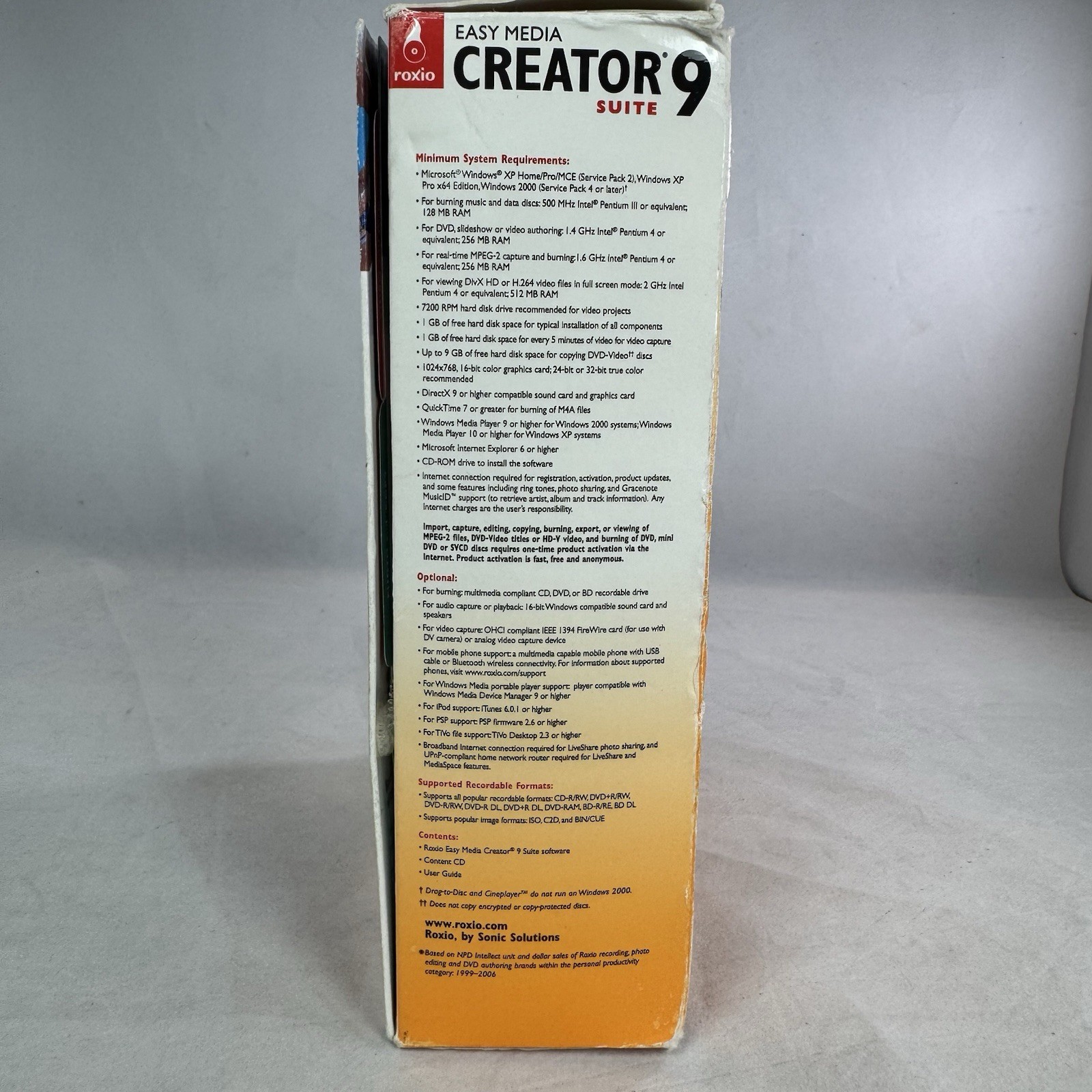 Roxio Easy Media Creator 9 Suite Multimedia Tools CD for Windows XP/2000 125