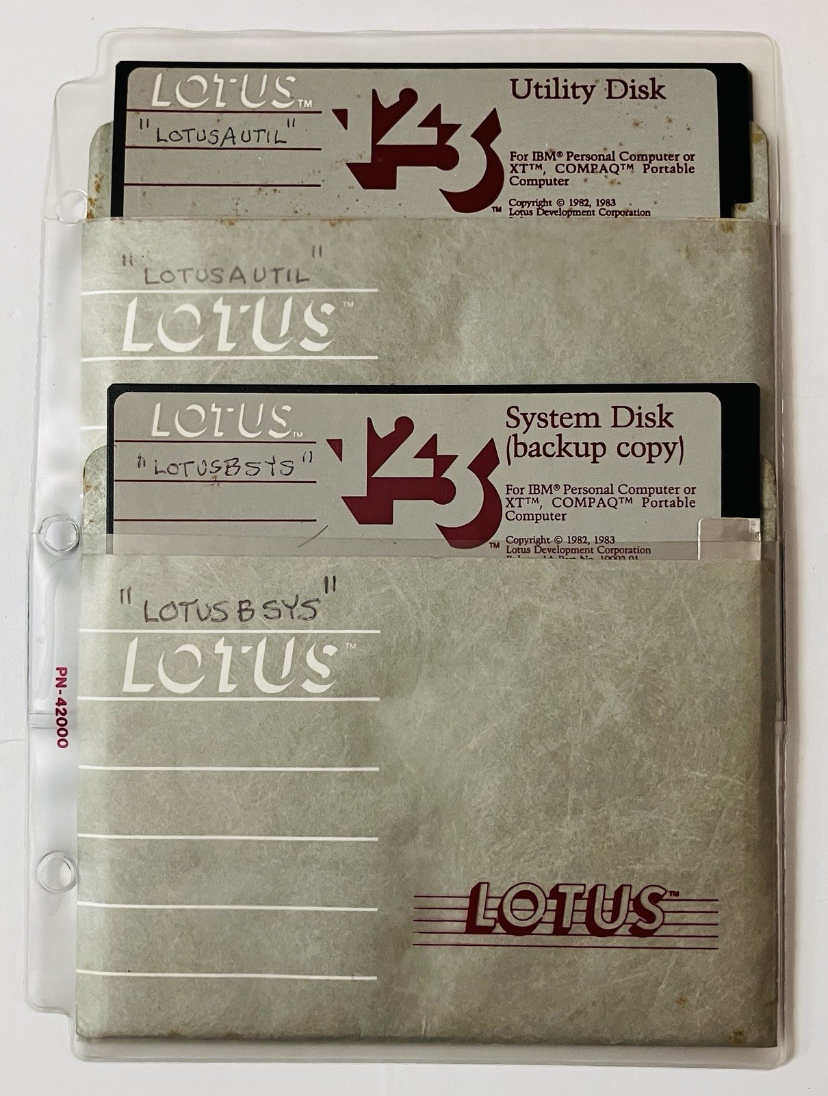 Lotus 1-2-3 5.25 Floppy Set IBM PC Originals Backups Case 1983 DOS