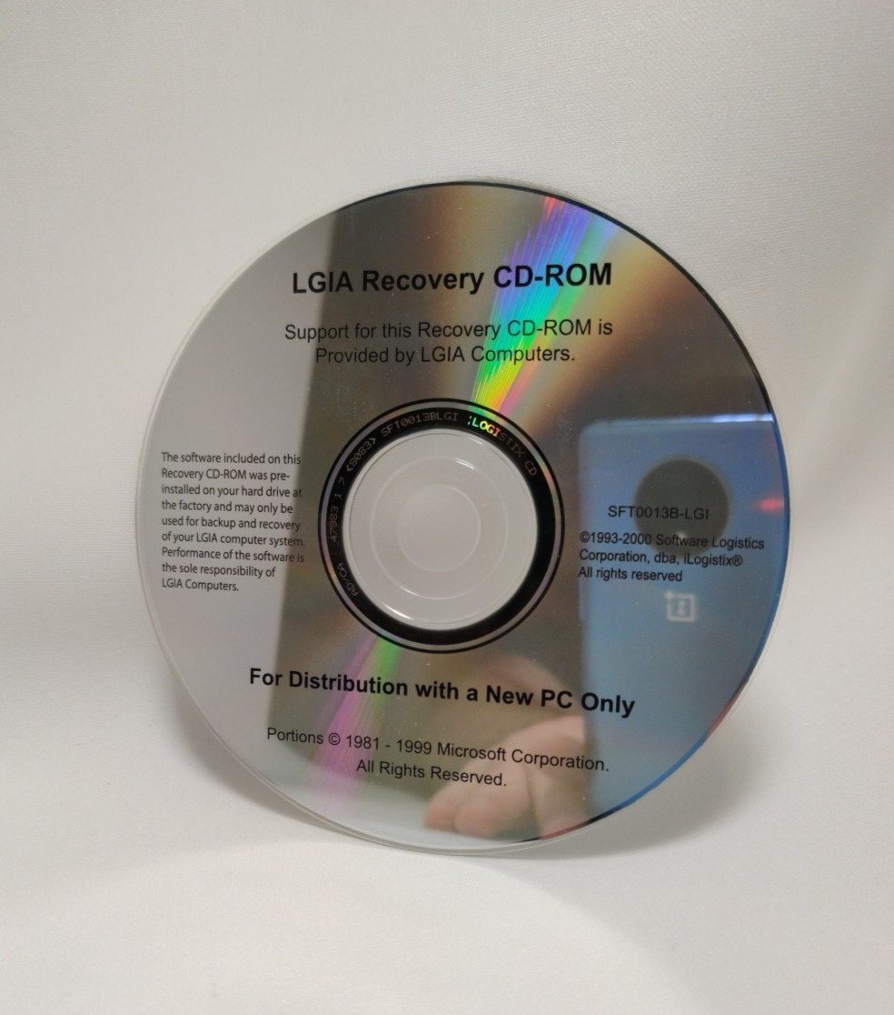 LGIA Recovery CD-ROM – 1999 – SFT0013B-LGI – Microsoft