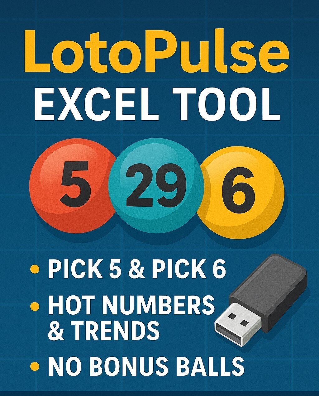 LottoPulse Excel Tool for Pick 5 & 6 | Hot Numbers, Trends, Lotto, Lottery