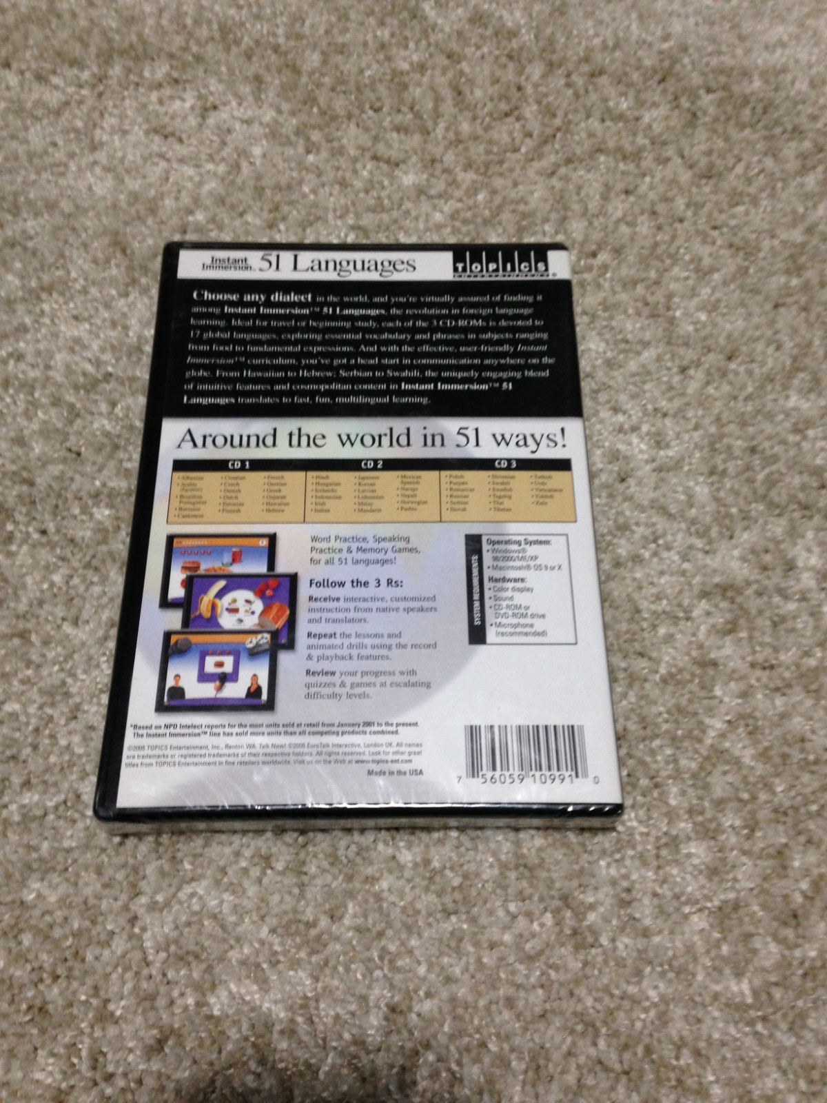 INSTANT IMMERSION 51 LANGUAGES 4 CD-ROMS NEW PC HOME & OFFICE WIN MAC