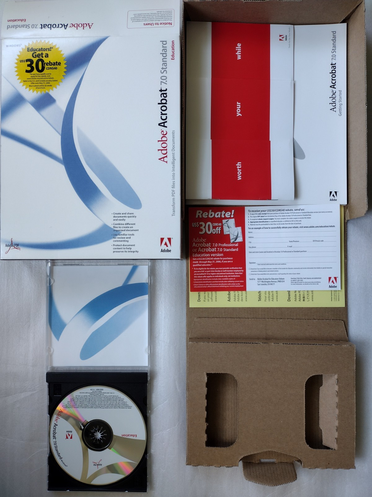 Adobe® Acrobat® 7.0 Standard Education Version for Windows® CD in Original Case!