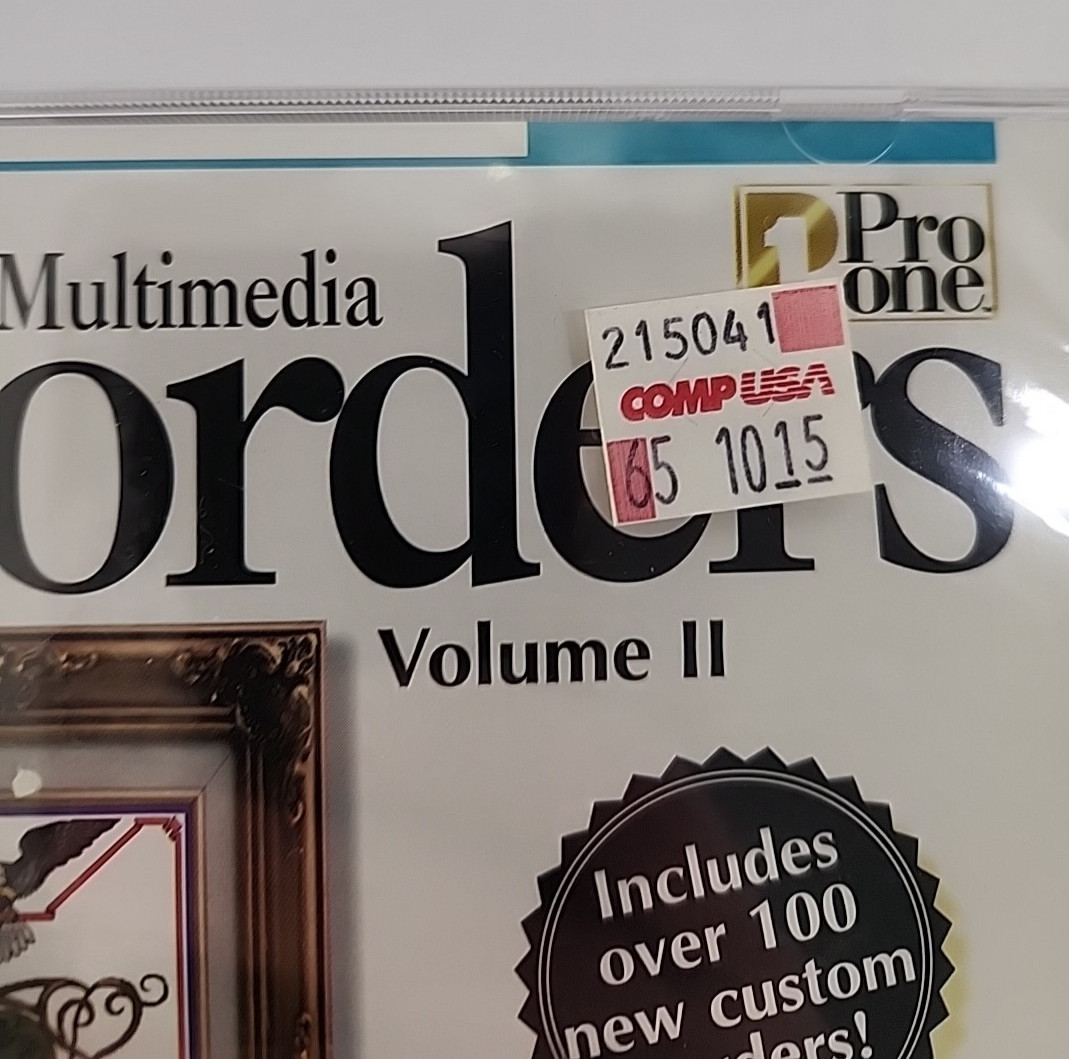 Pro One Multimedia Borders Volume II Cd Rom NOS Sealed VTG Windows 95