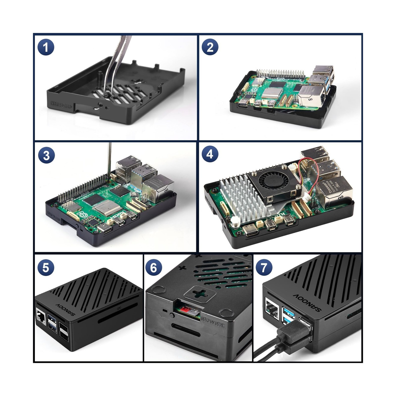 Starter Kit for Raspberry Pi 5 16GB RAM with Active Cooler,27W 5.1V5A Pi 5 Po…