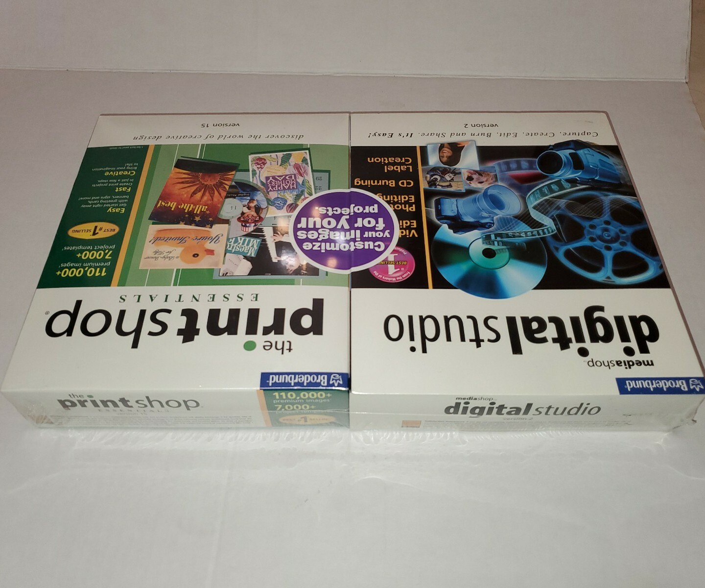 Broderbund 2-pack,Media Shop Digital Studio Version 2,the Print Shop…