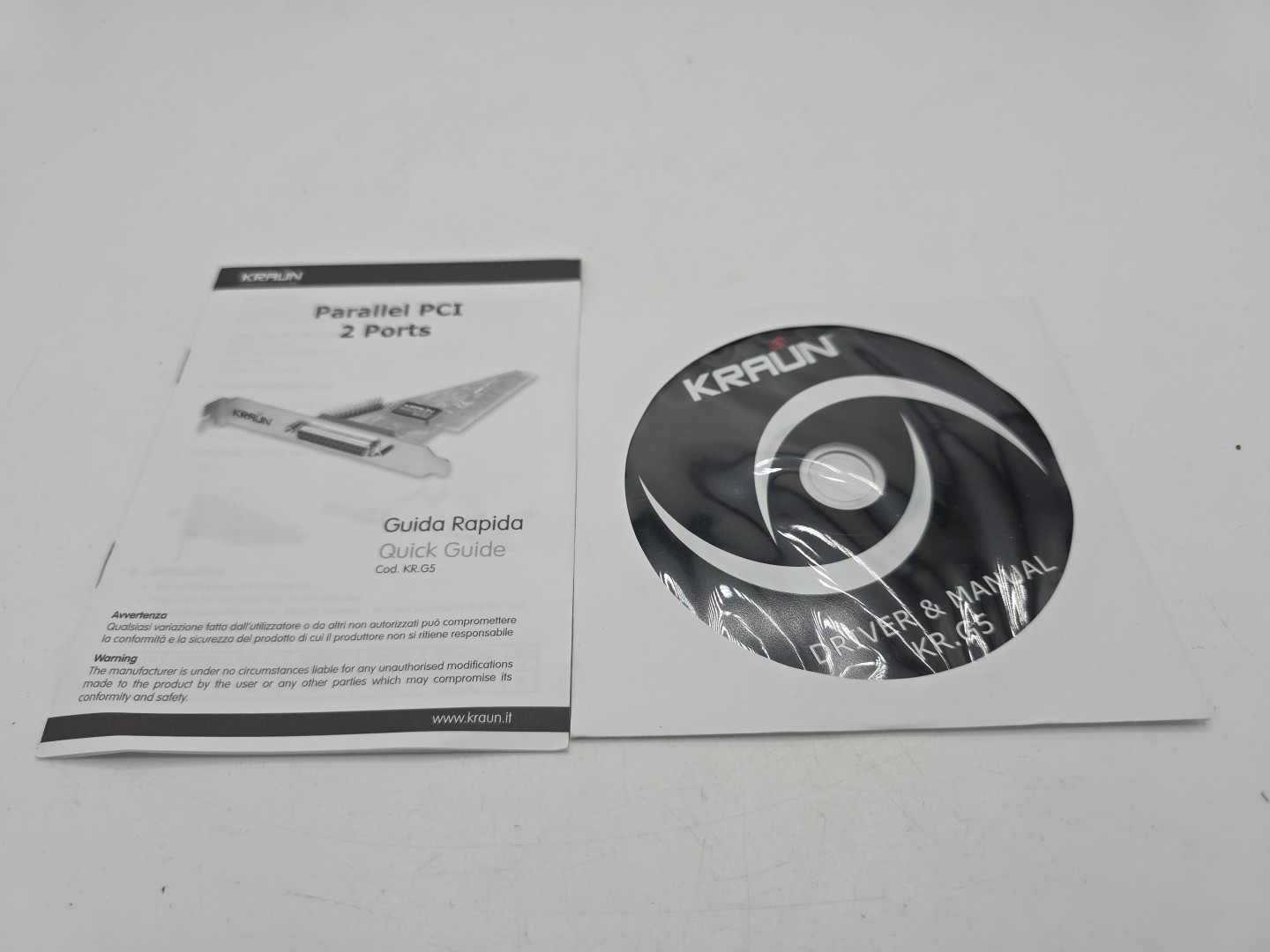 KRAUN Parallel PCI 2 PORTS KR.G5 DRIVER + CD-ROM MANUAL