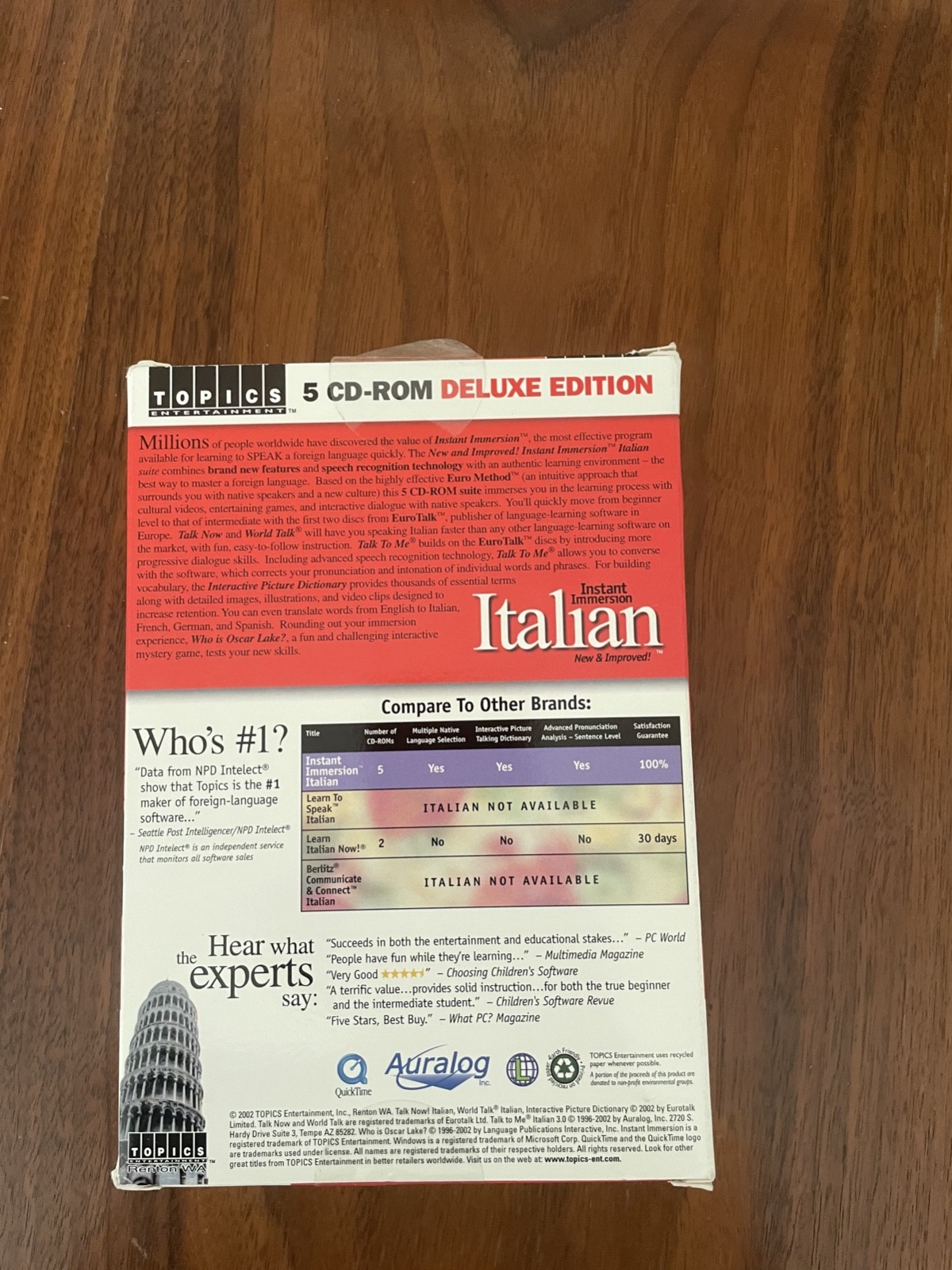 TOPICS Entertainment Instant Immersion Italian Language 5 CD Set