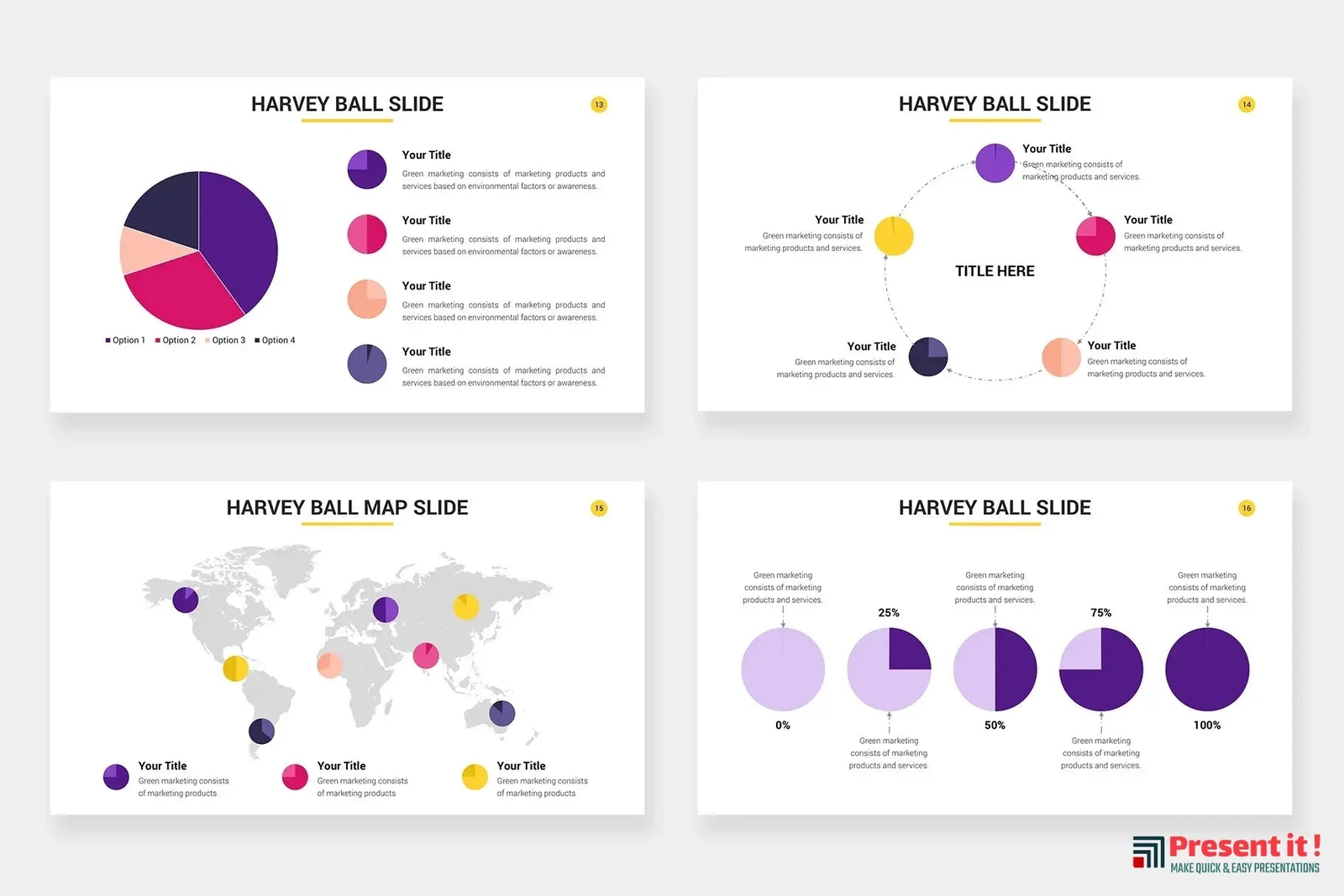 Harvey Ball Charts Infographic Templates