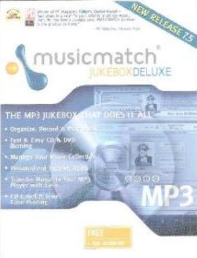 MusicMatch Jukebox 7.5 Deluxe PC CD listen sort manage computer music mp3 files!