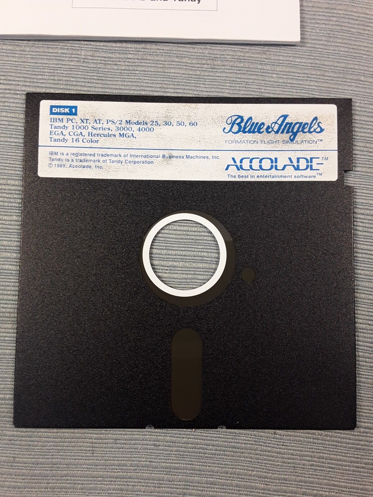 1989 Accolade Blue Angels Formation Flight Simulation IBM PC Floppy – Complete
