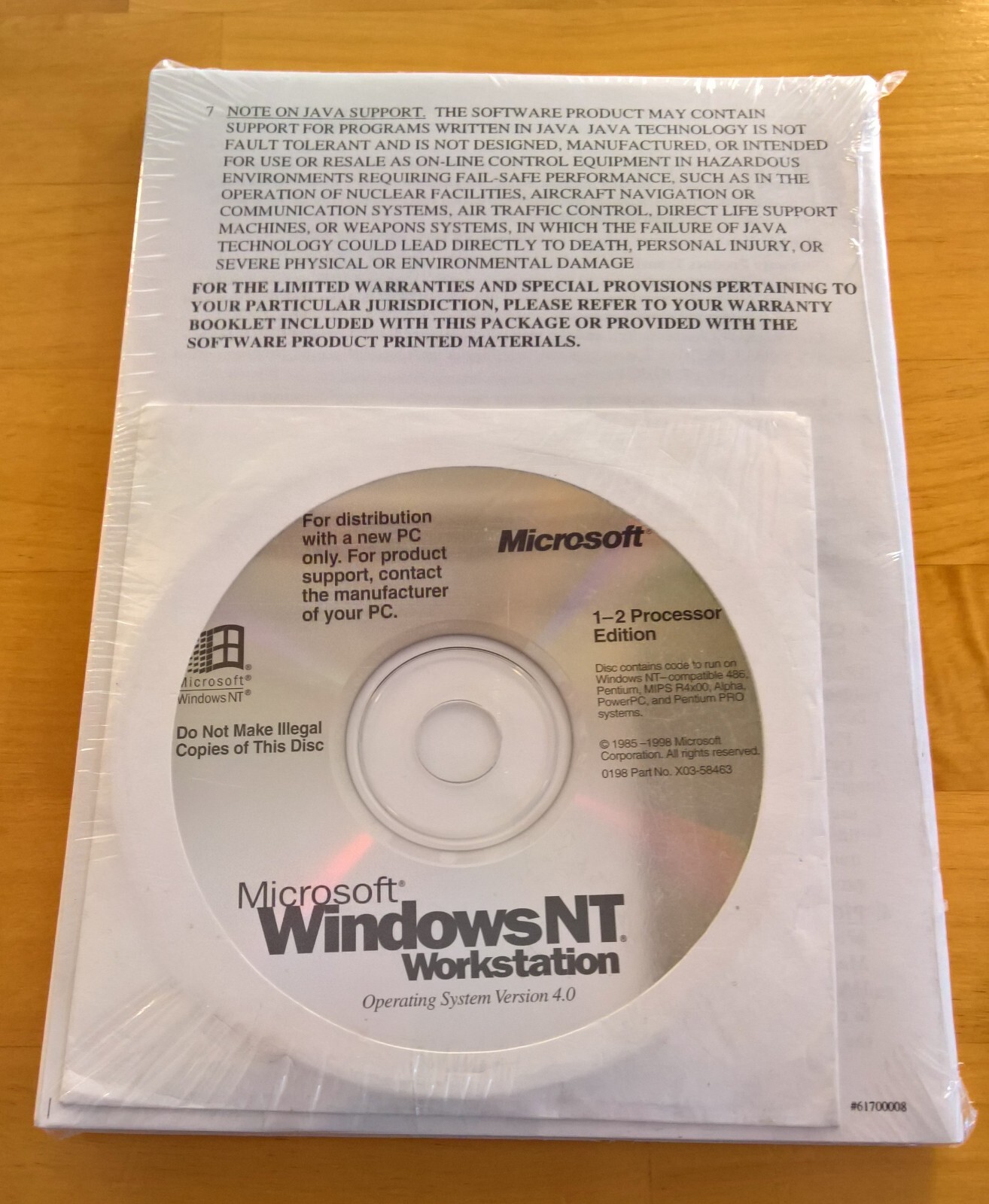 Microsoft Windows NT Workstation 4.0 1-2CPU OEM (have others)