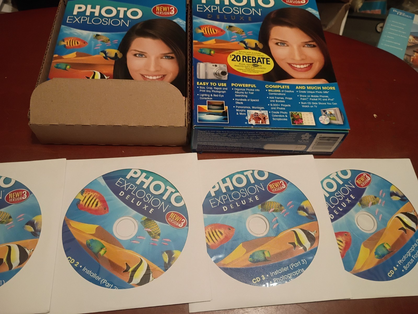 Nova Photo Explosion Deluxe Vers 3 Complete Digital Photo Studio 4 Disk & Manual