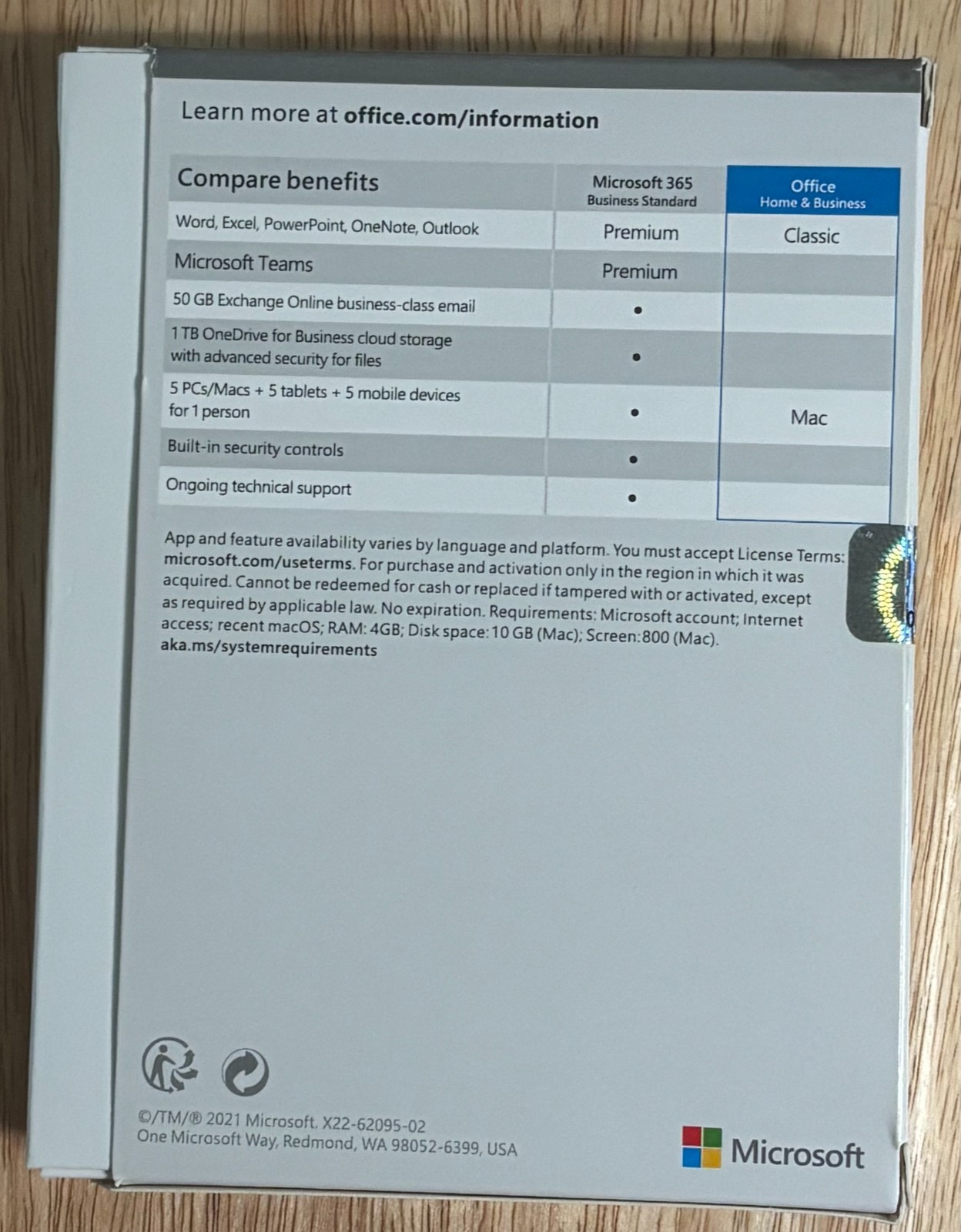 Microsoft Office Home & Business 2021 for Mac – USB Installer – Retail Box – New