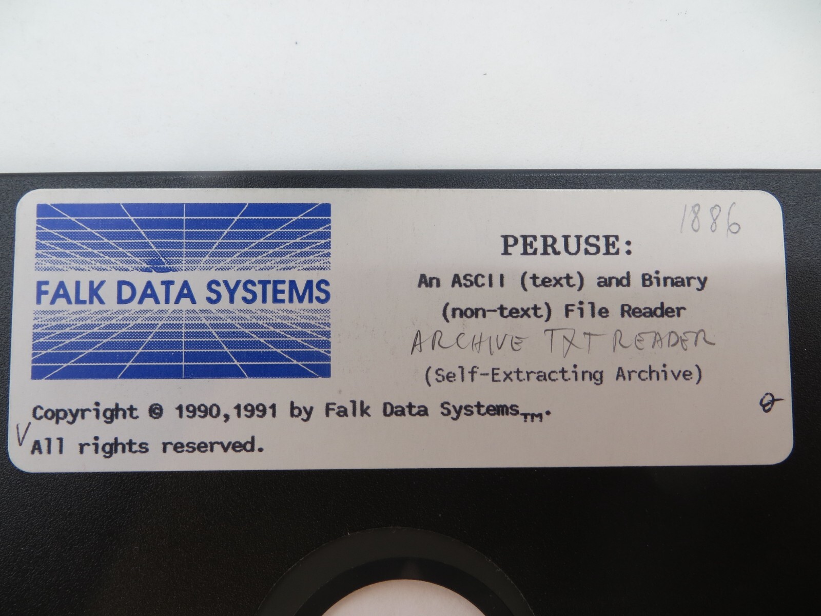 5.25″ Floppy Disk PERUSE: An ASCII and Binary File Reader 1991 Flak Data Systems