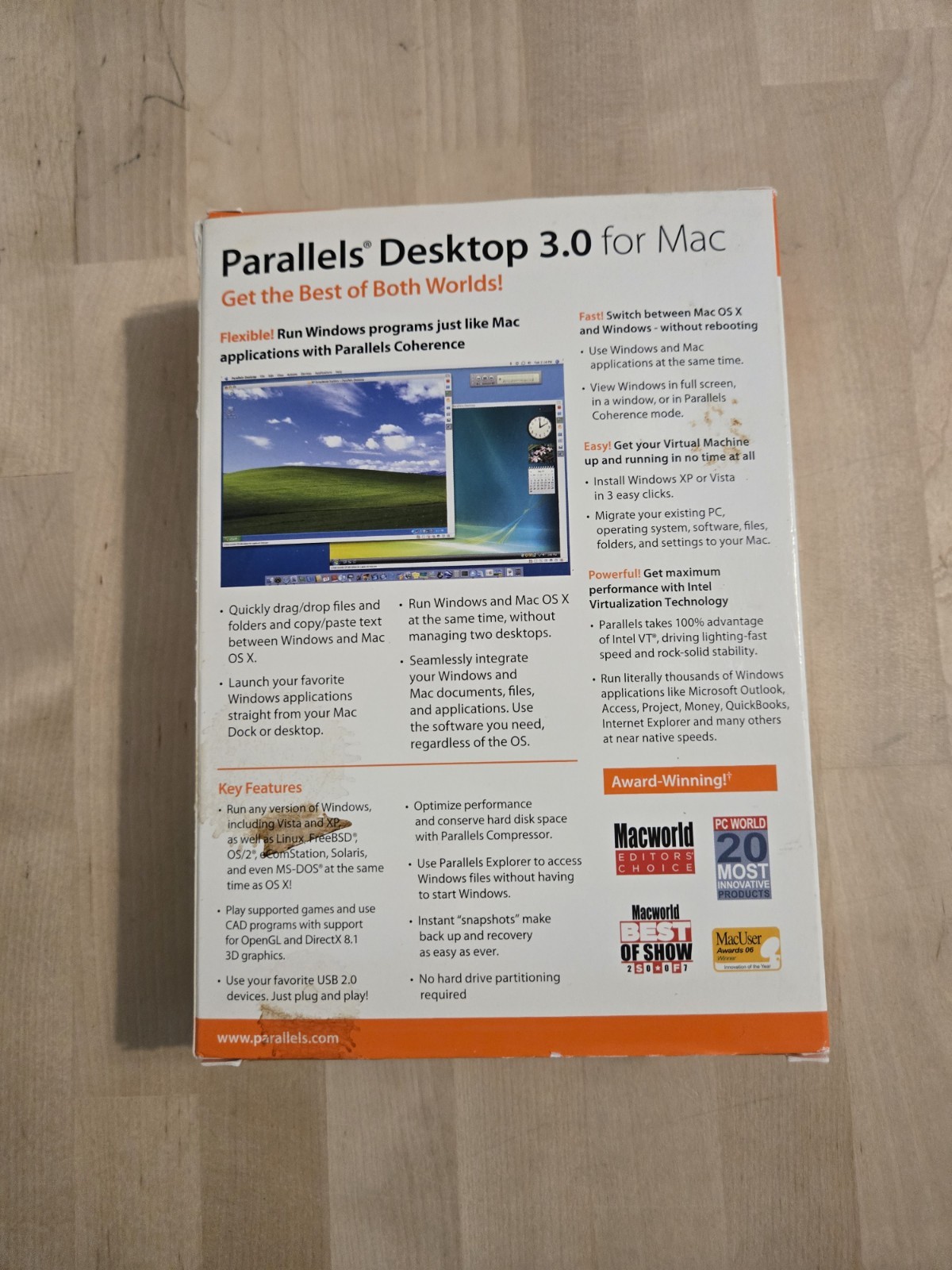 PARALLELS DESKTOP 3.0 for MAC – Run Windows on MAC