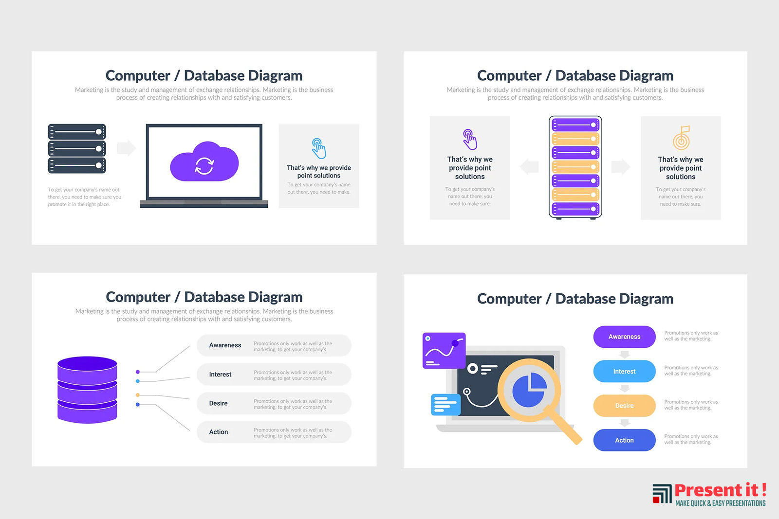 Computer and Database Infographics Template