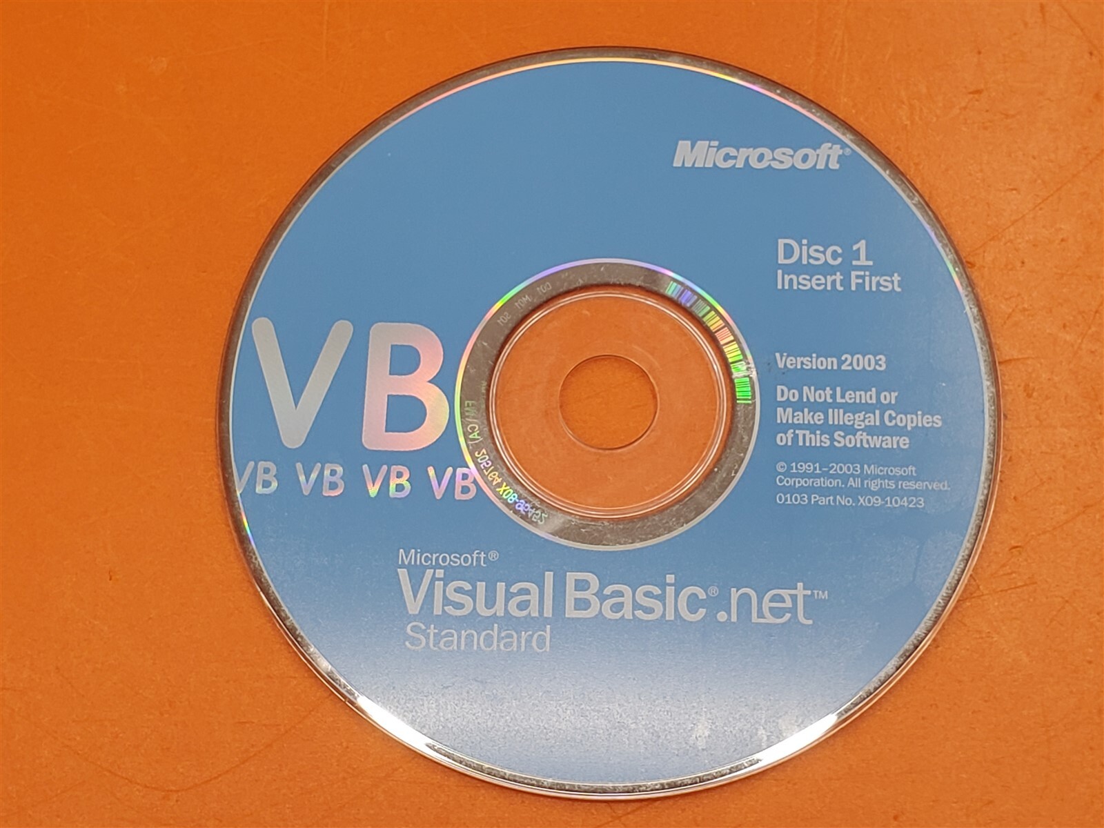 ⭐️⭐️⭐️⭐️⭐️ Microsoft Visual Basic Standard Version 2003 Disc 1 Disc Only
