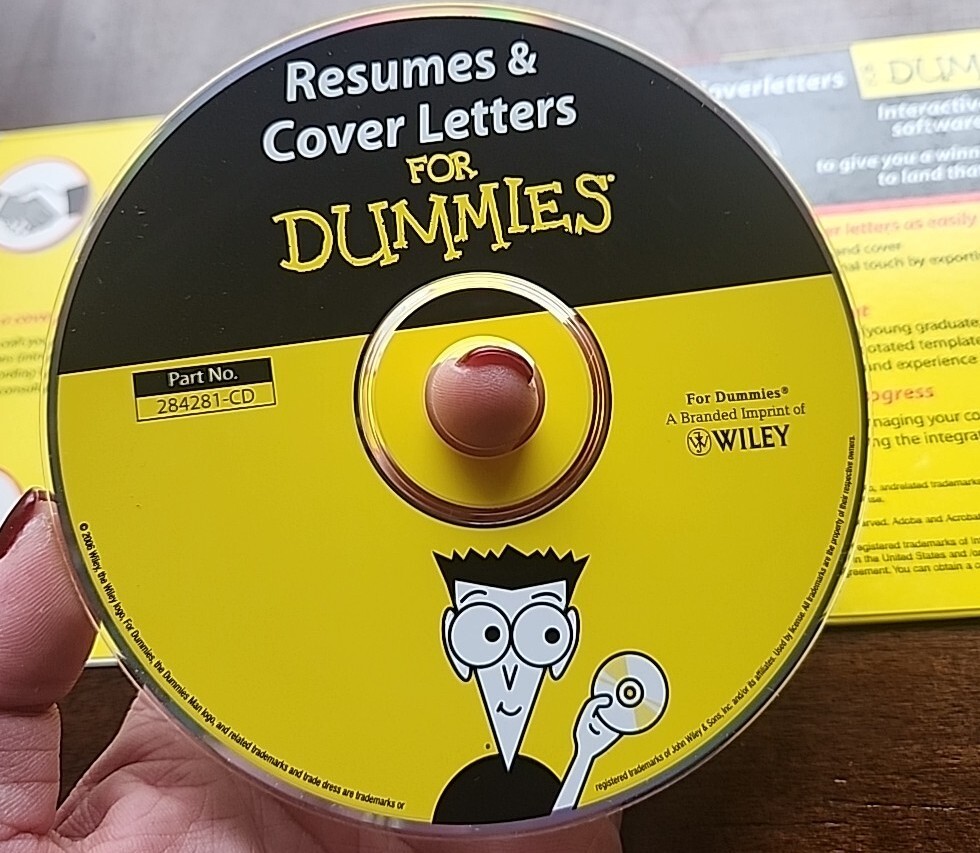 Resumes & Cover Letters for Dummies CD ROM Used In Box