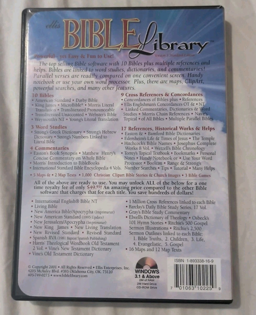 Ellis Bible Library-10 Bibles + Multiple References CD-ROM B8